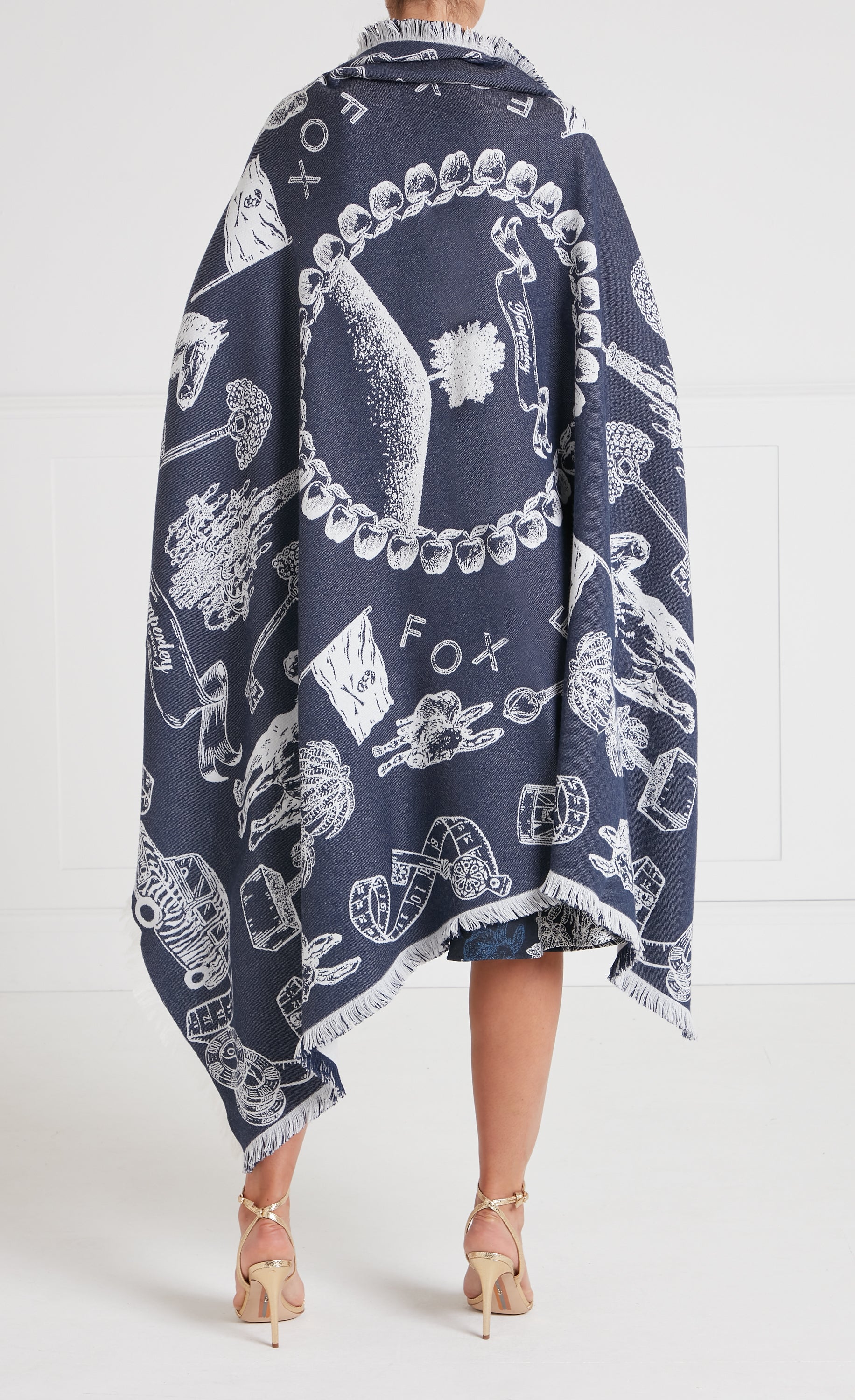 Temperley London Anniversary Shawl szal Twilight wełna i jedwab