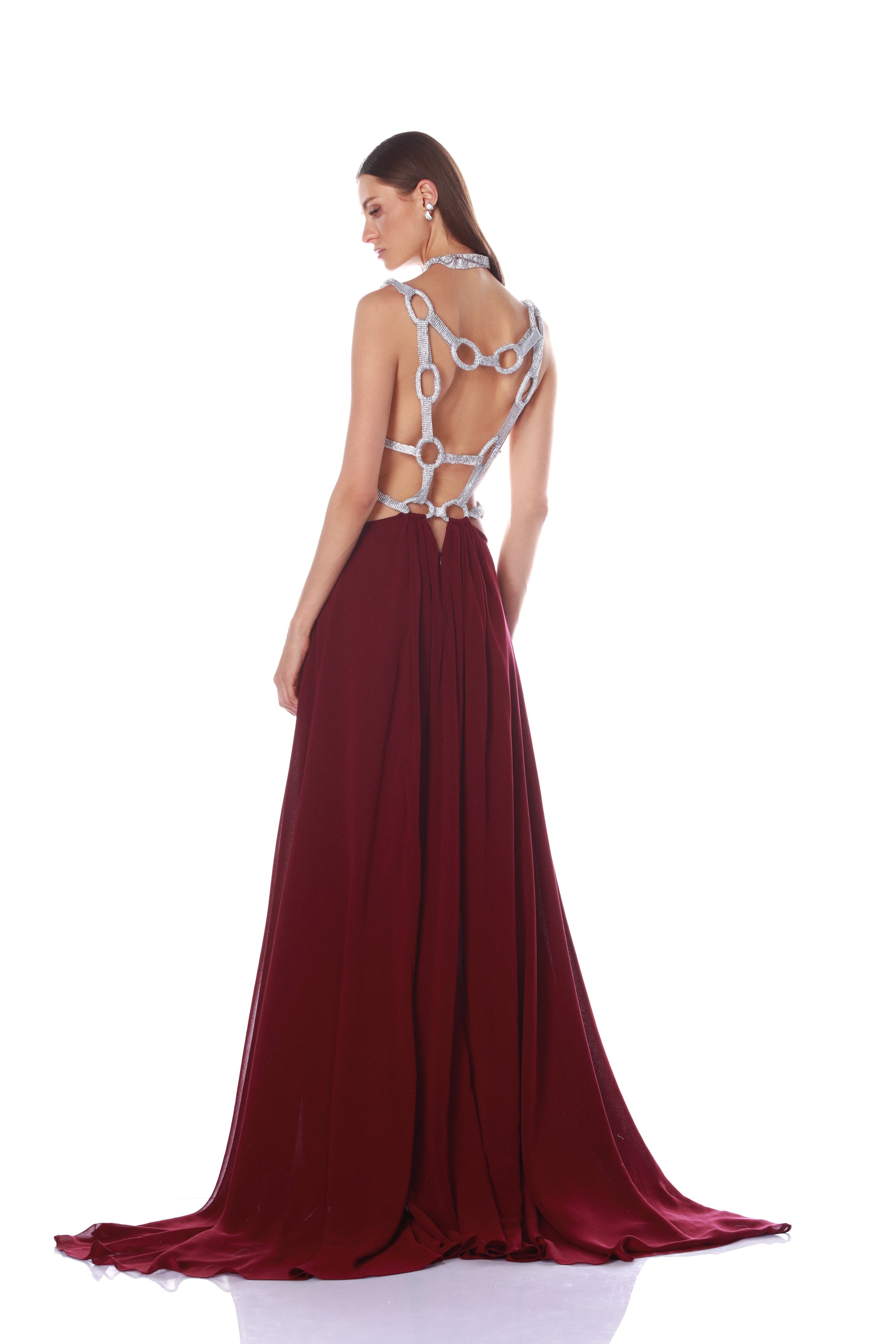 Bronx and Banco Brielle Burgundy suknia wieczorowa maxi