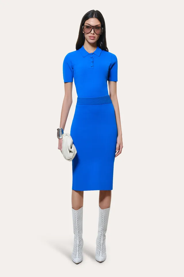 Elie Tahari Skylar Milano Sculpt spódnica Cobalt Blue
