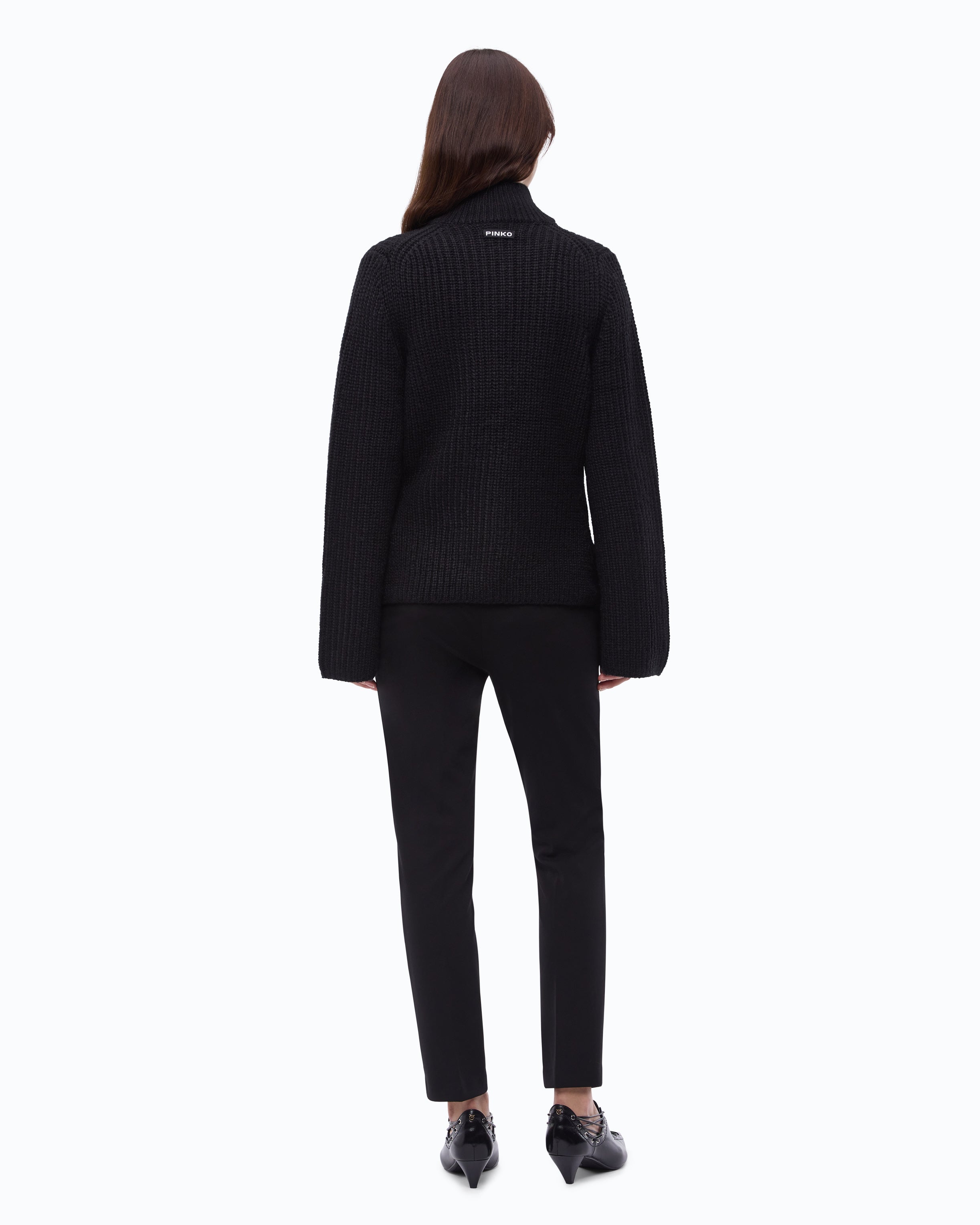 Pinko Pispiglio Cardigan kardigan czarny wełna alpaka