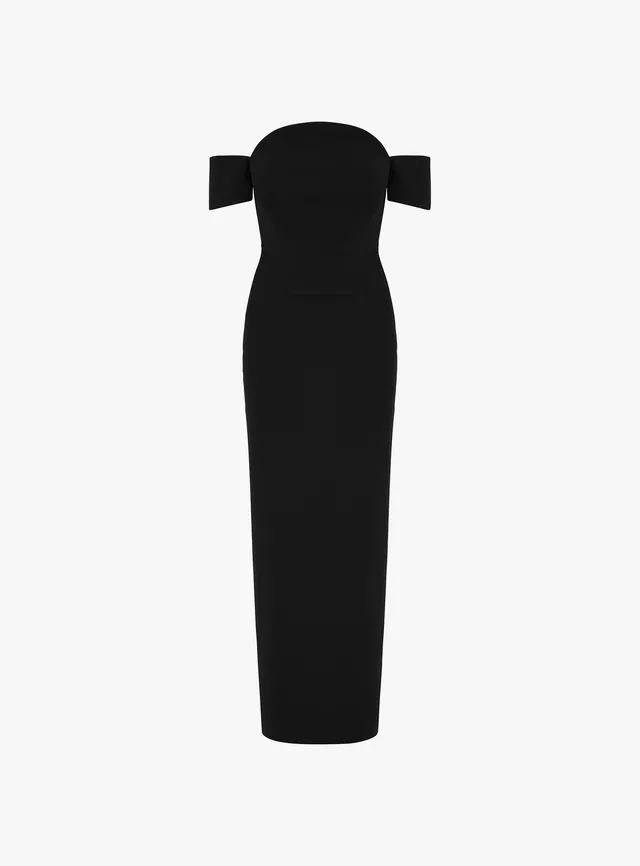 SOLACE LONDON Wymore sukienka maxi czarna gorsetowa