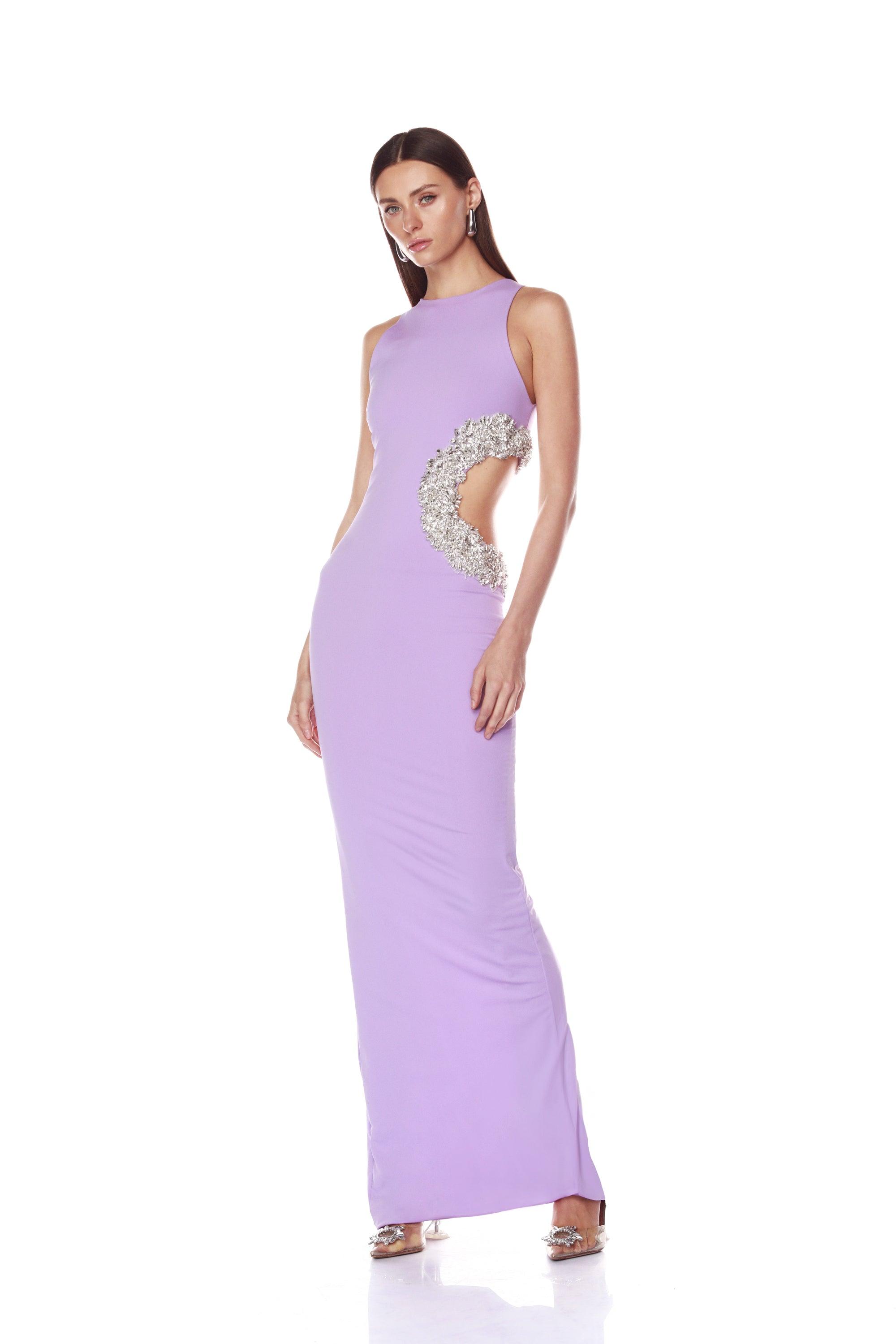 Bronx and Banco Camila Cutout sukienka wieczorowa liliowa maxi