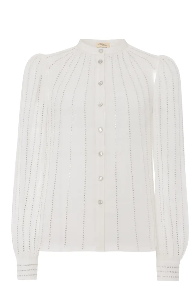 Temperley London Villanelle koszula ivory dżorżeta