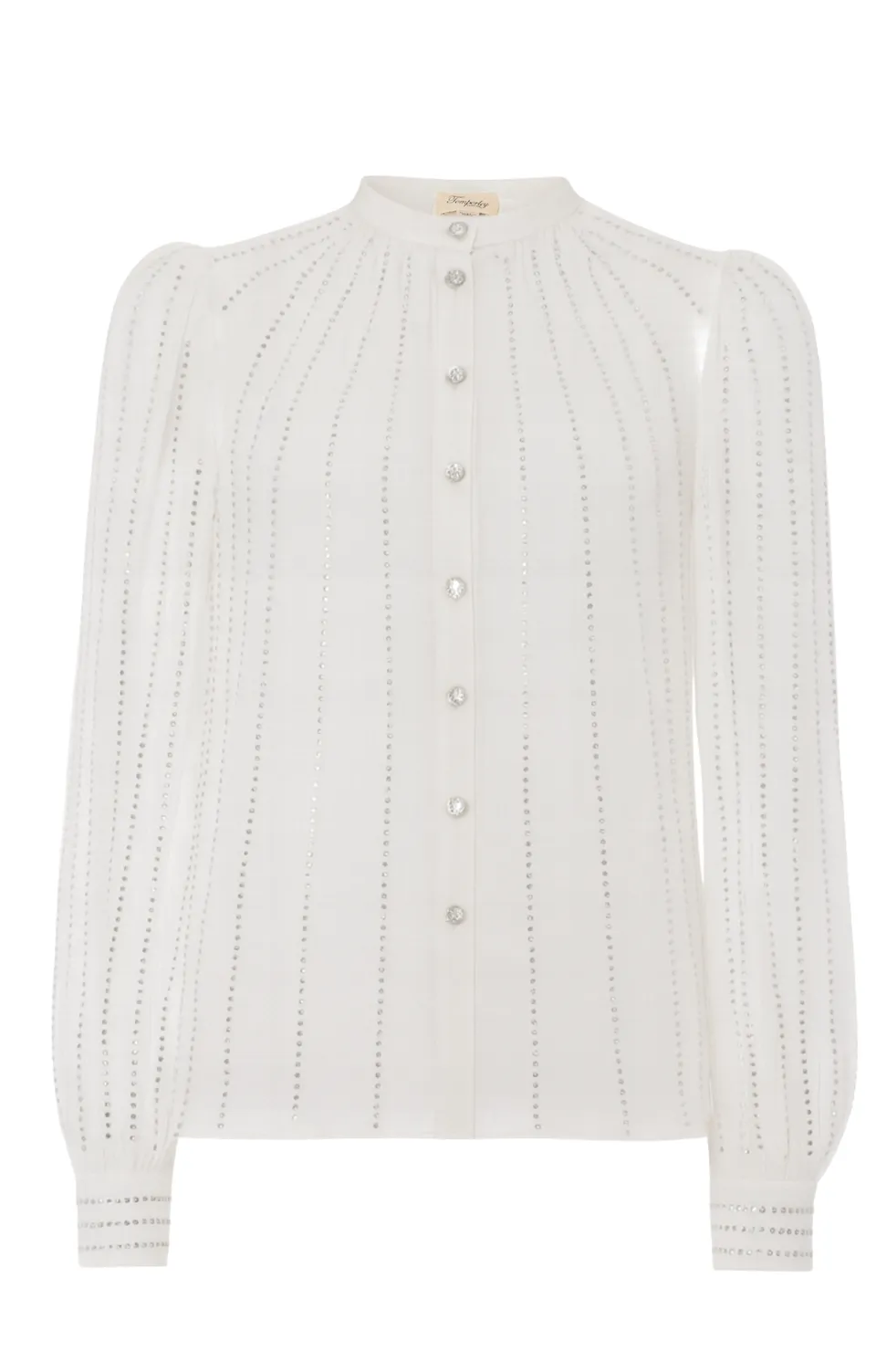 Temperley London Villanelle koszula ivory dżorżeta