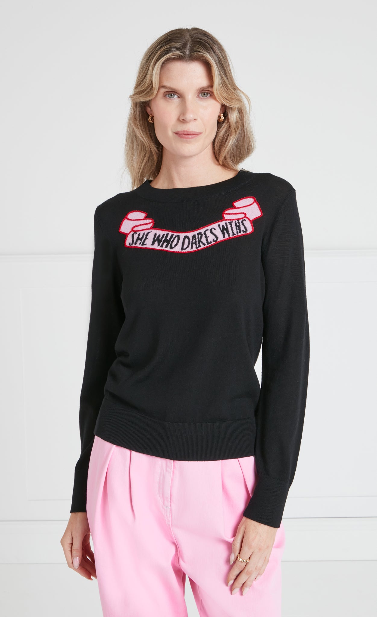 Temperley London She Who Dares sweter czarny merino
