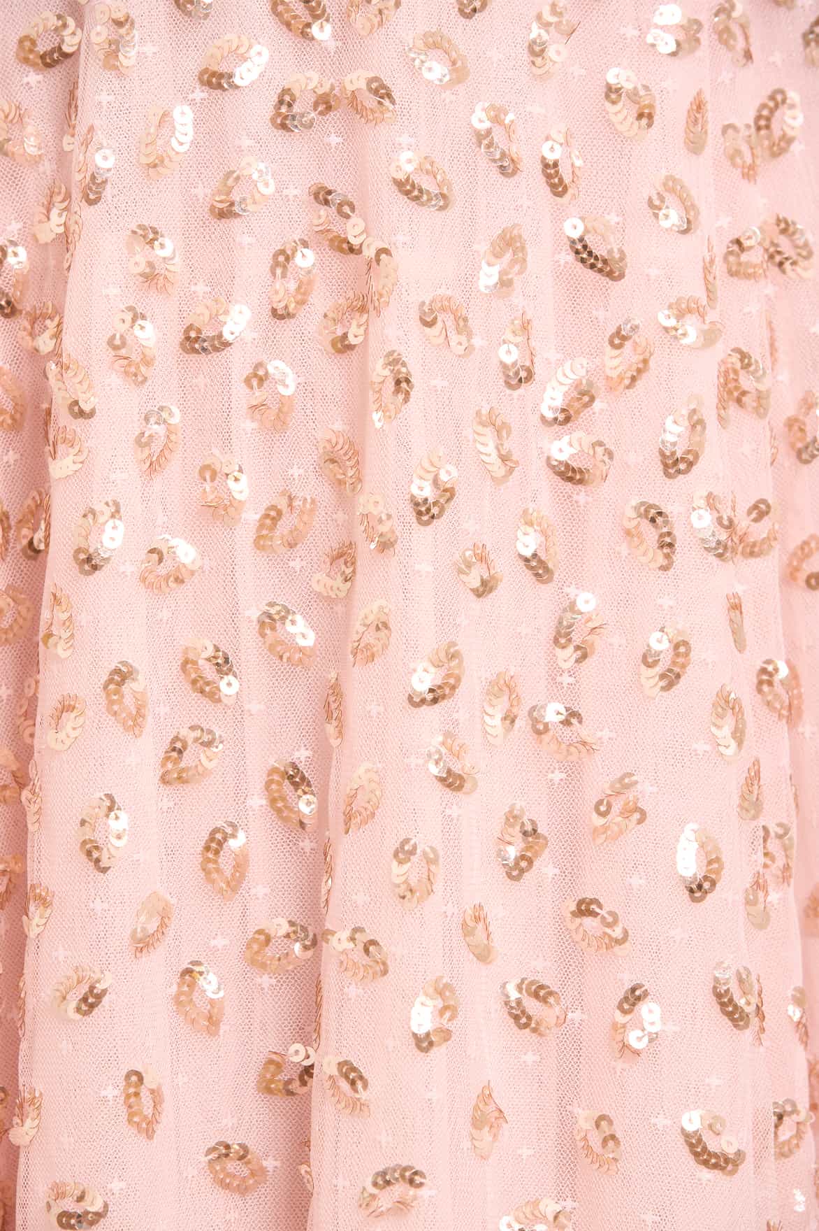 Needle & Thread Autumn Leaves Off-Shoulder Ballerina Dress różowa