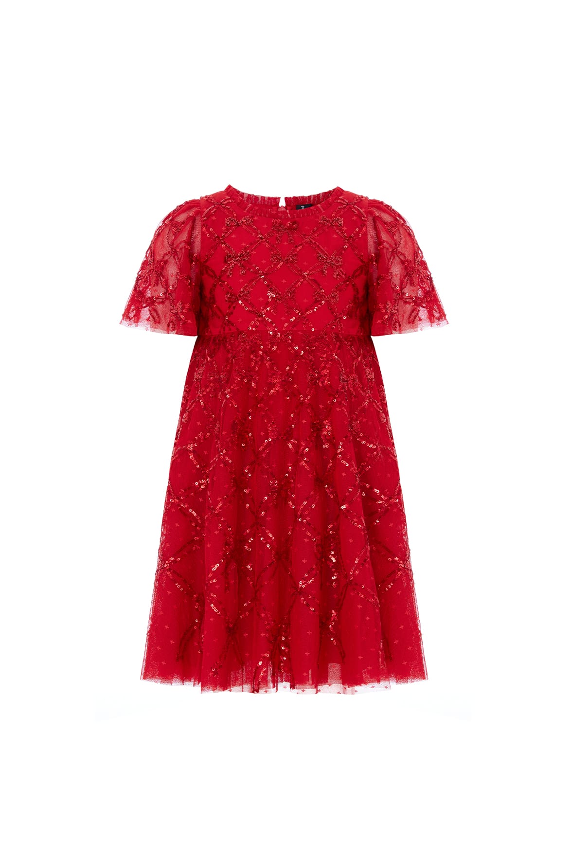 Needle & Thread Bow Lattice Kids Dress sukienka czerwona