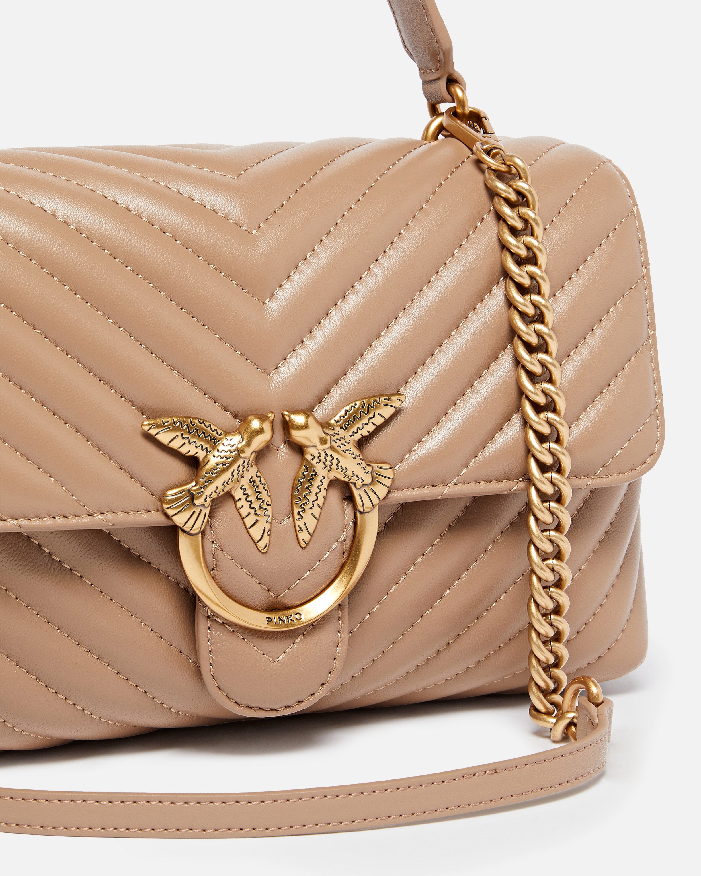 Pinko Lady Love Bag Puff torebka brązowa z nappy