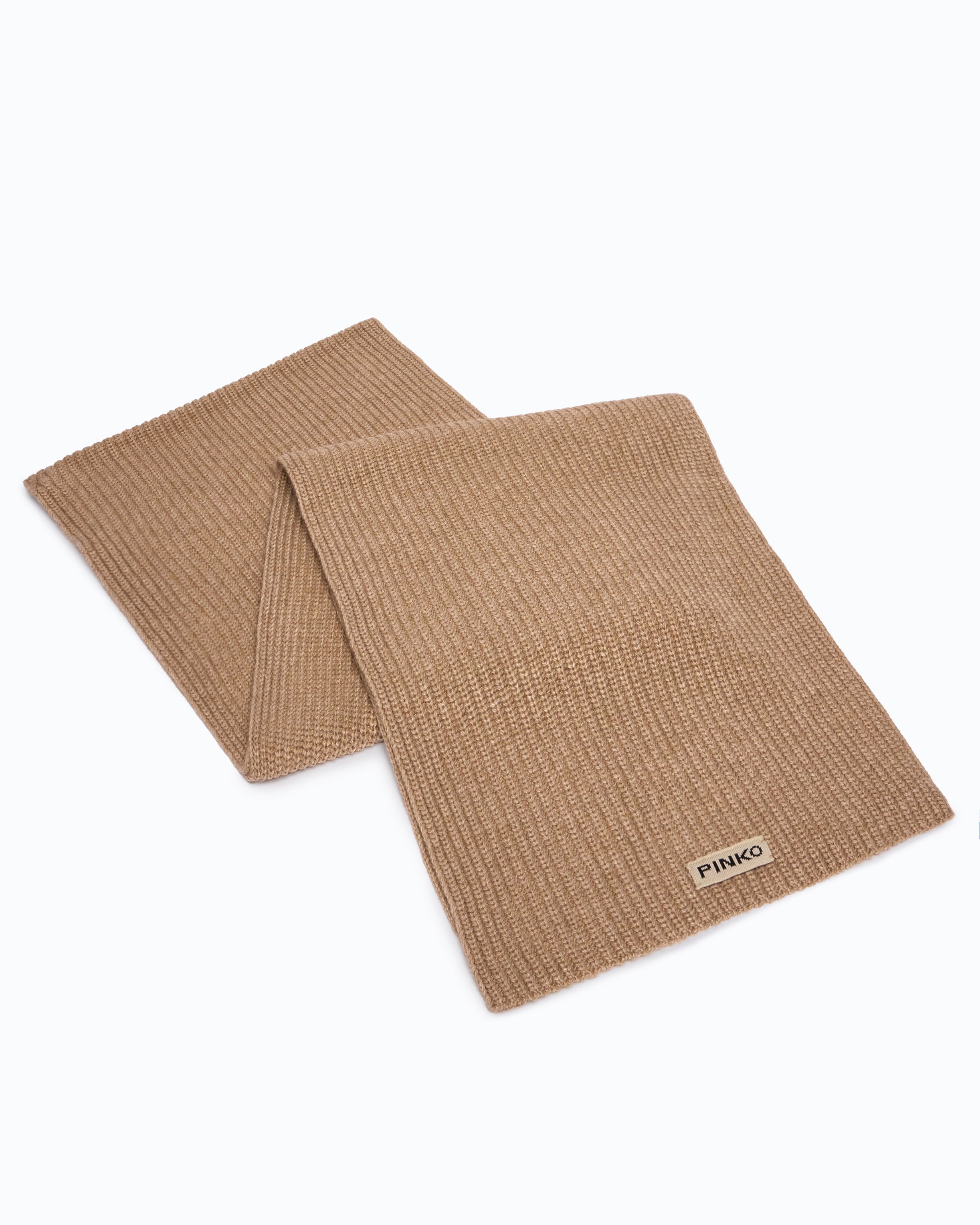 Pinko Slovenia Scarf szalik beżowy wełniany