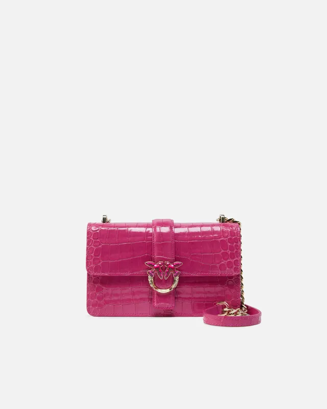 Pinko Love Bag One Mini torebka krokodyl łańcuszek