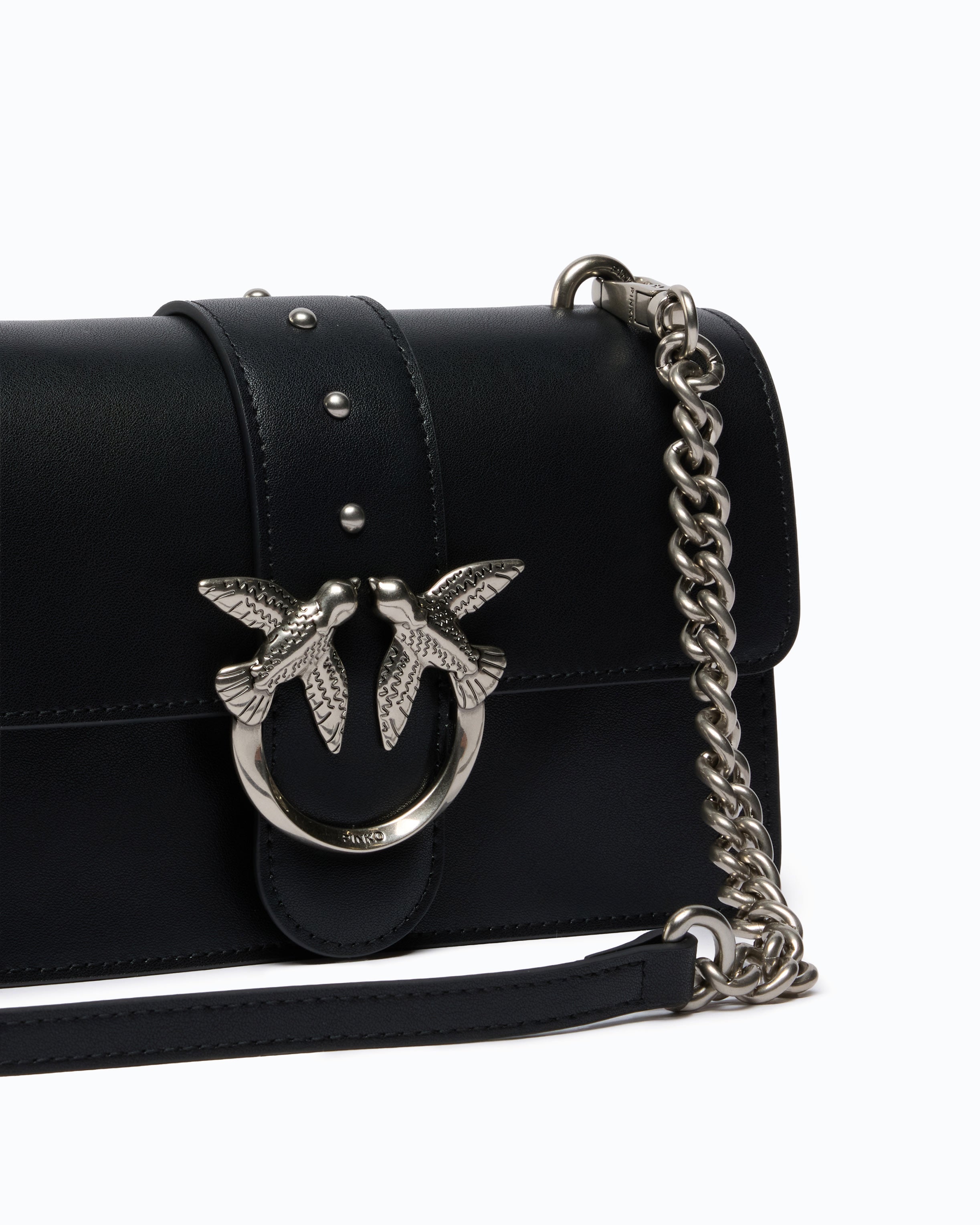 Pinko Love Bag One torebka skórzana czarna