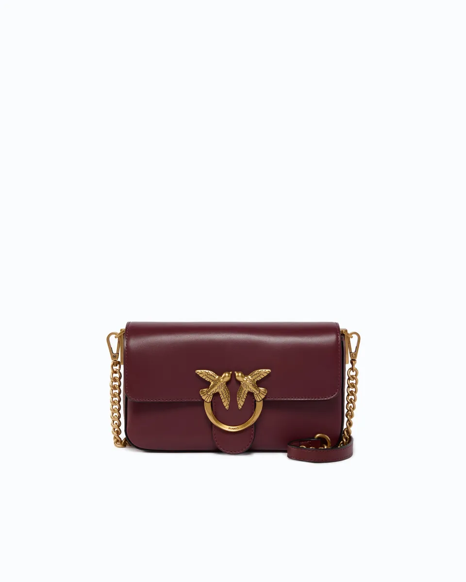 Pinko Love One Slouchy torebka brązowa skóra cielęca