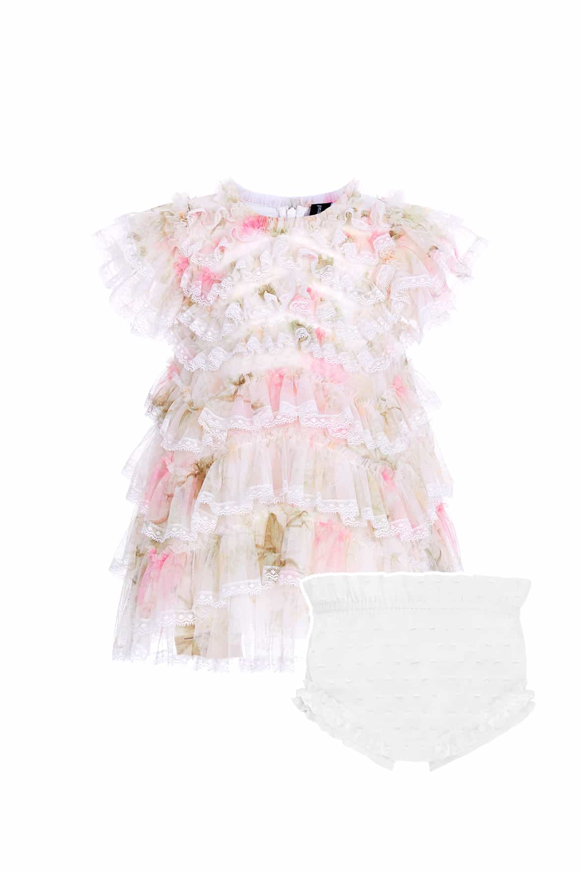 Needle & Thread Rose Ruffle sukienka niemowlęca różowa