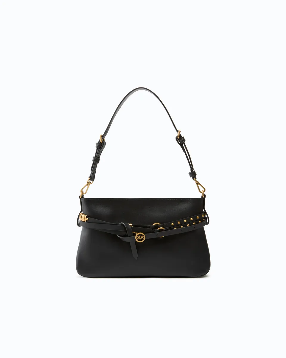 Pinko Belt Bag Mini torebka skórzana czarna