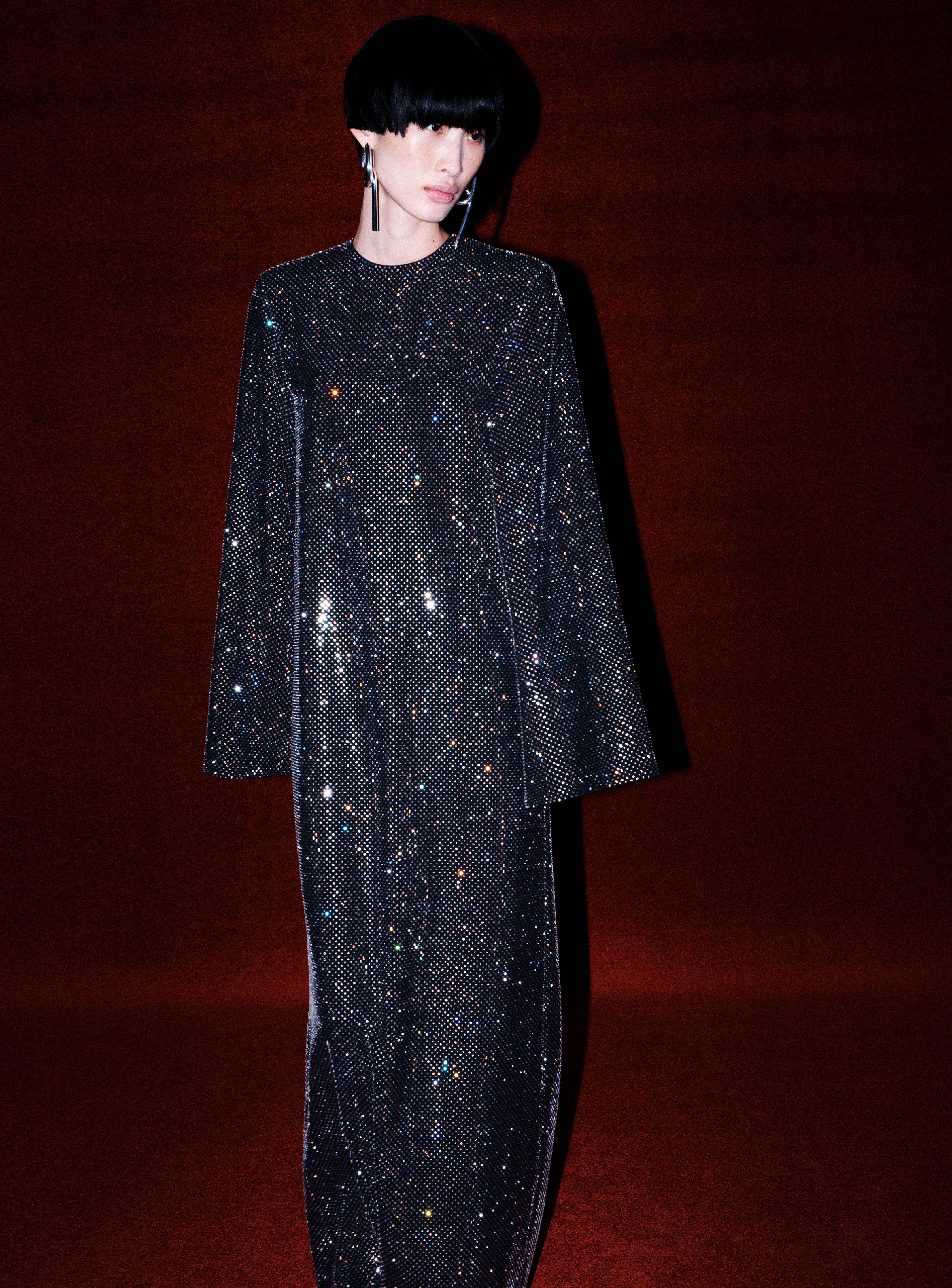 Solace London The Delano Maxi sukienka czarna kaftan