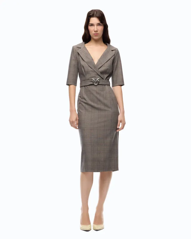 Pinko Anthea Dress sukienka koktajlowa krata 36-52