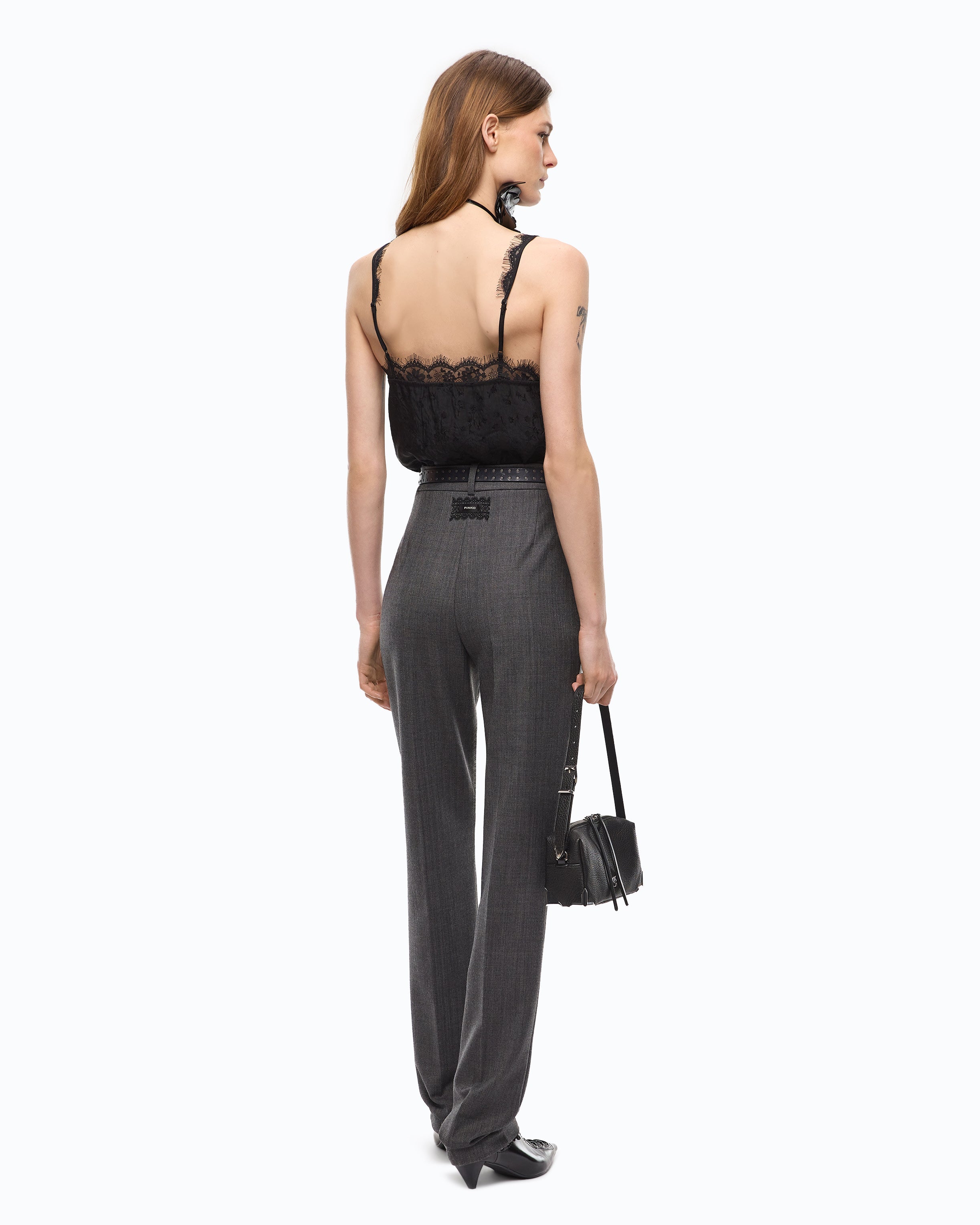 Pinko Tiare Top top czarny koronka