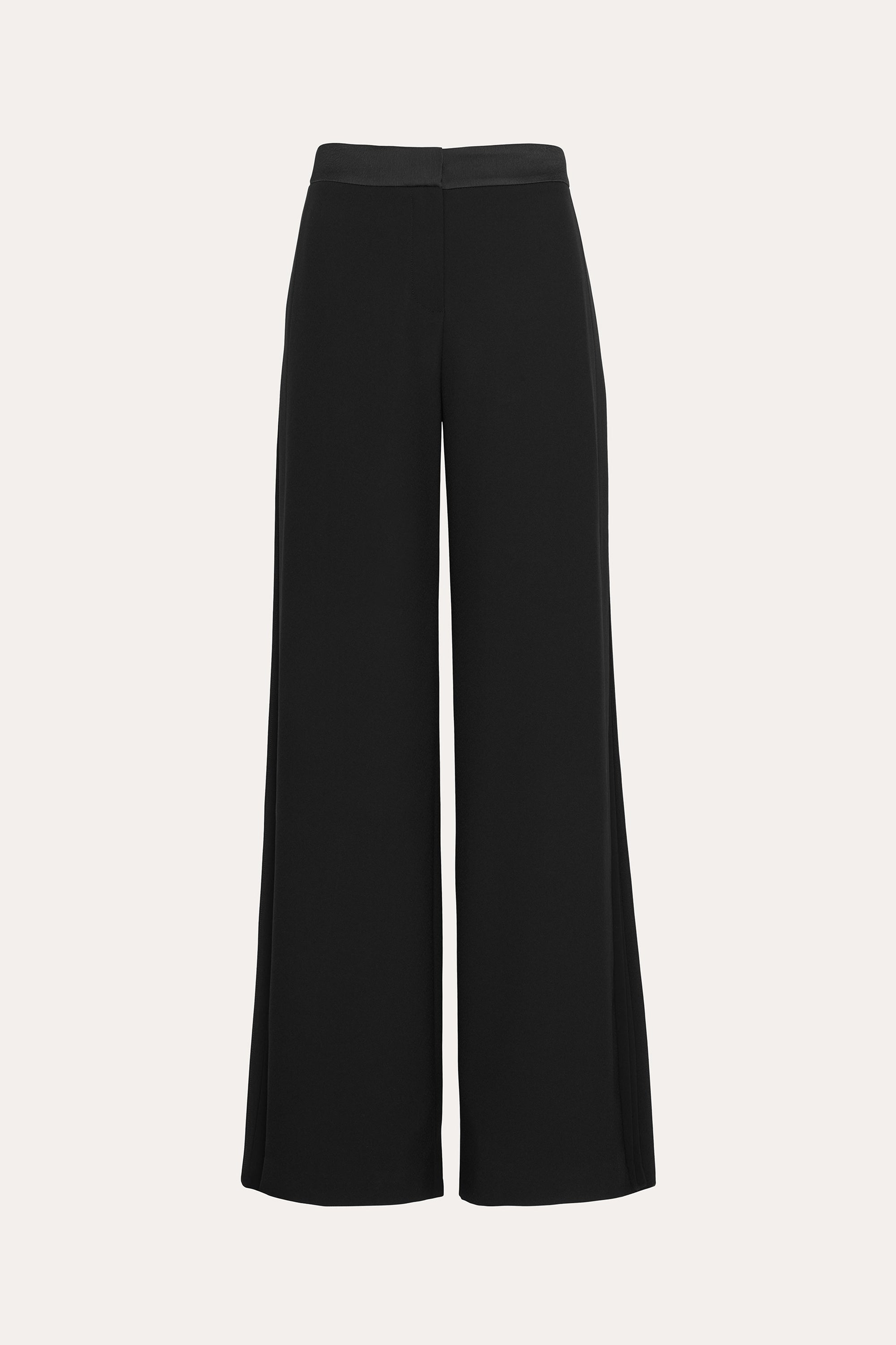 Elie Tahari Fluid Pleated spodnie czarne szerokie