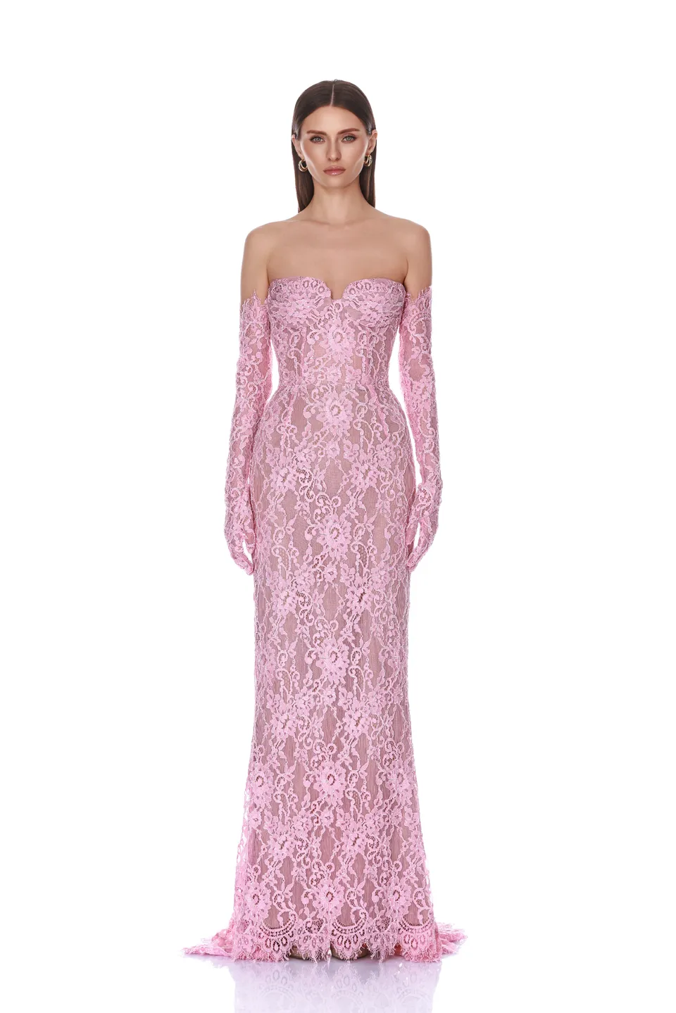 Bronx and Banco Kiera Blush Lace sukienka wieczorowa maxi