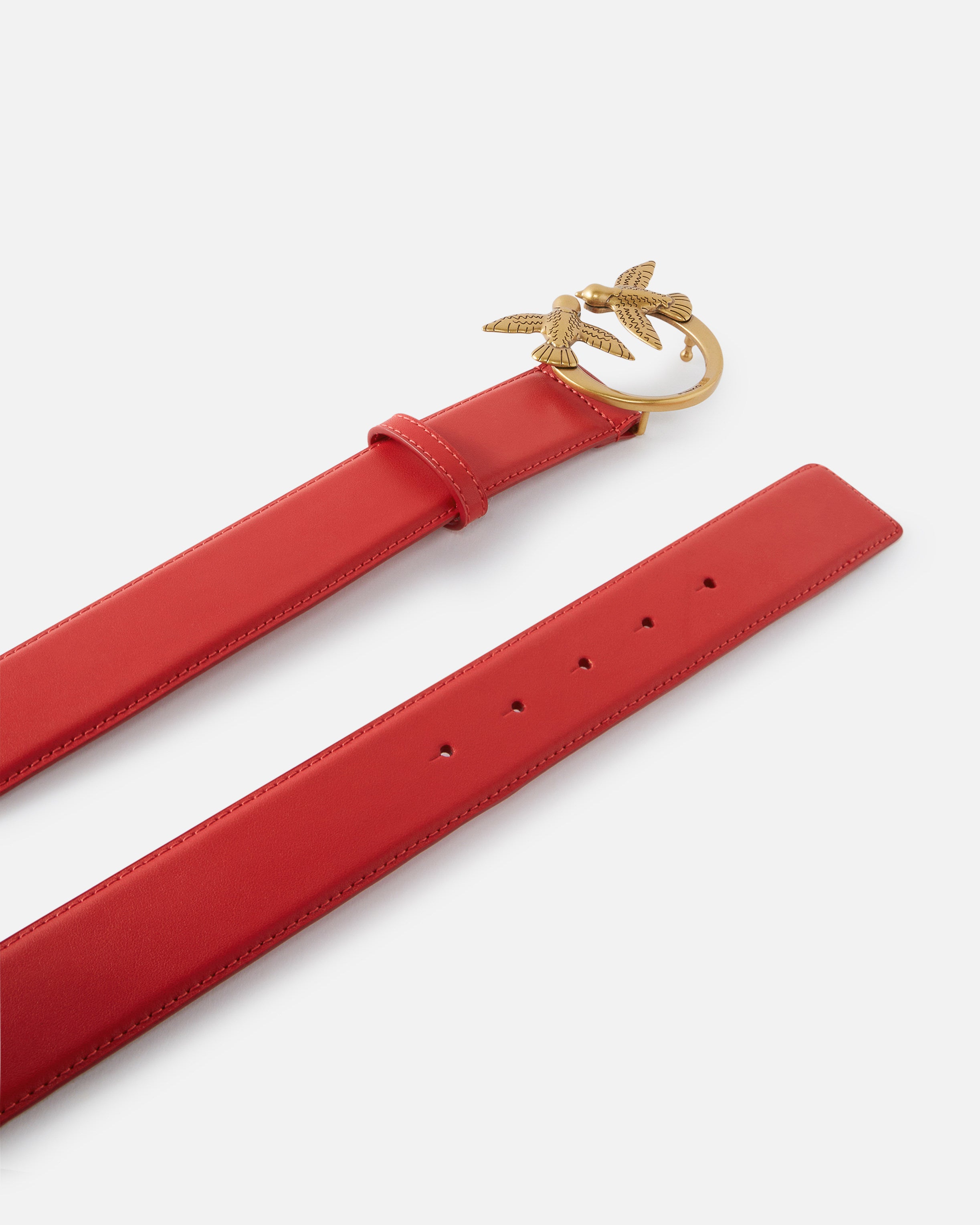 Pinko Love Birds High Leather Belt pasek 4 cm skórzany