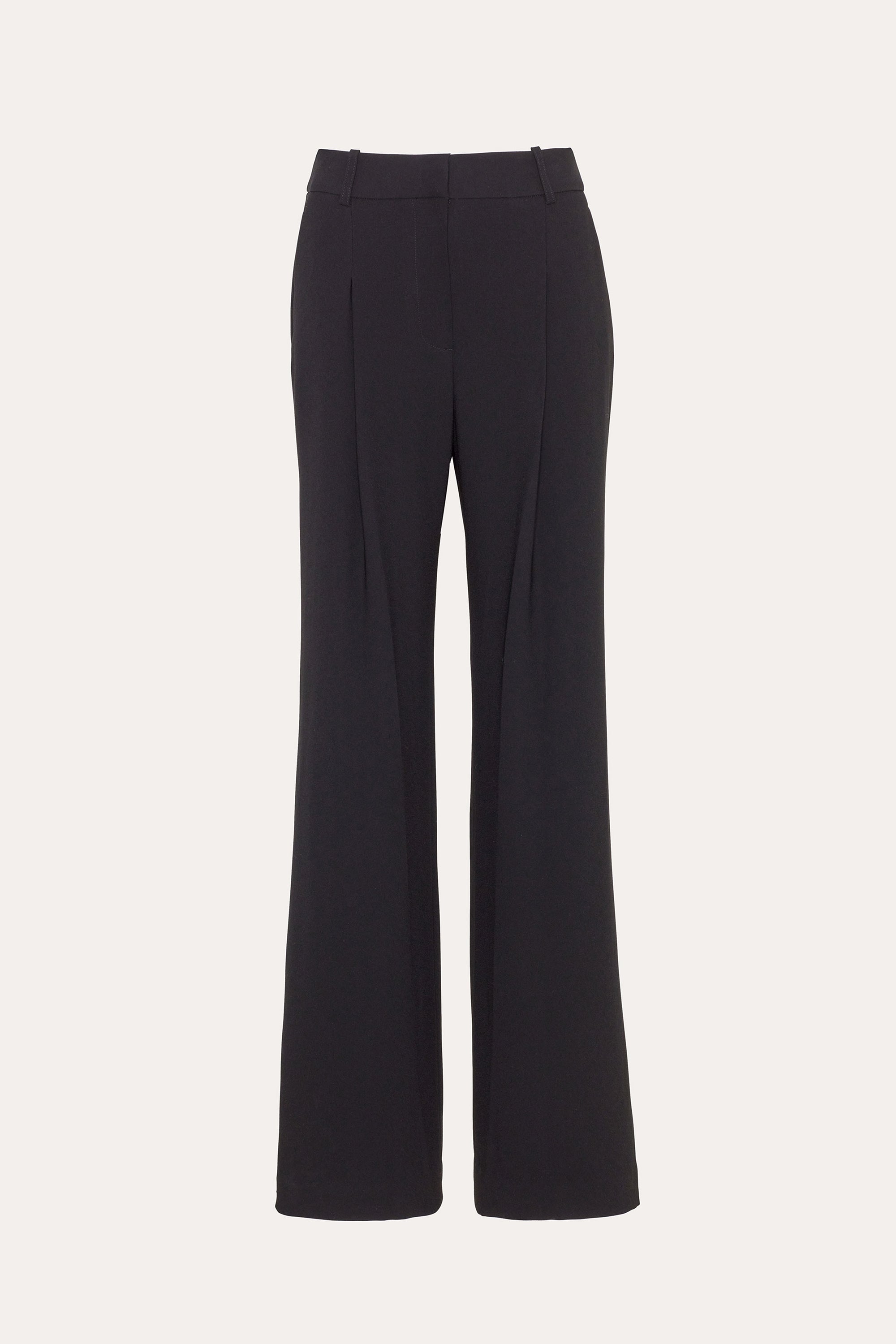 Elie Tahari Pleated Crepe spodnie czarne szerokie