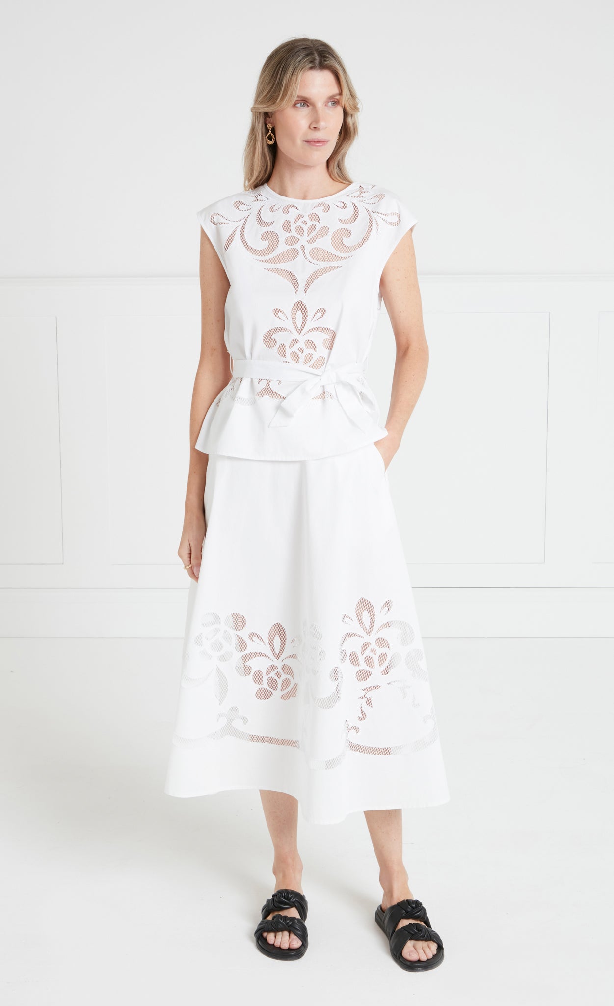 Temperley London Nelle bluzka bawełniana biała