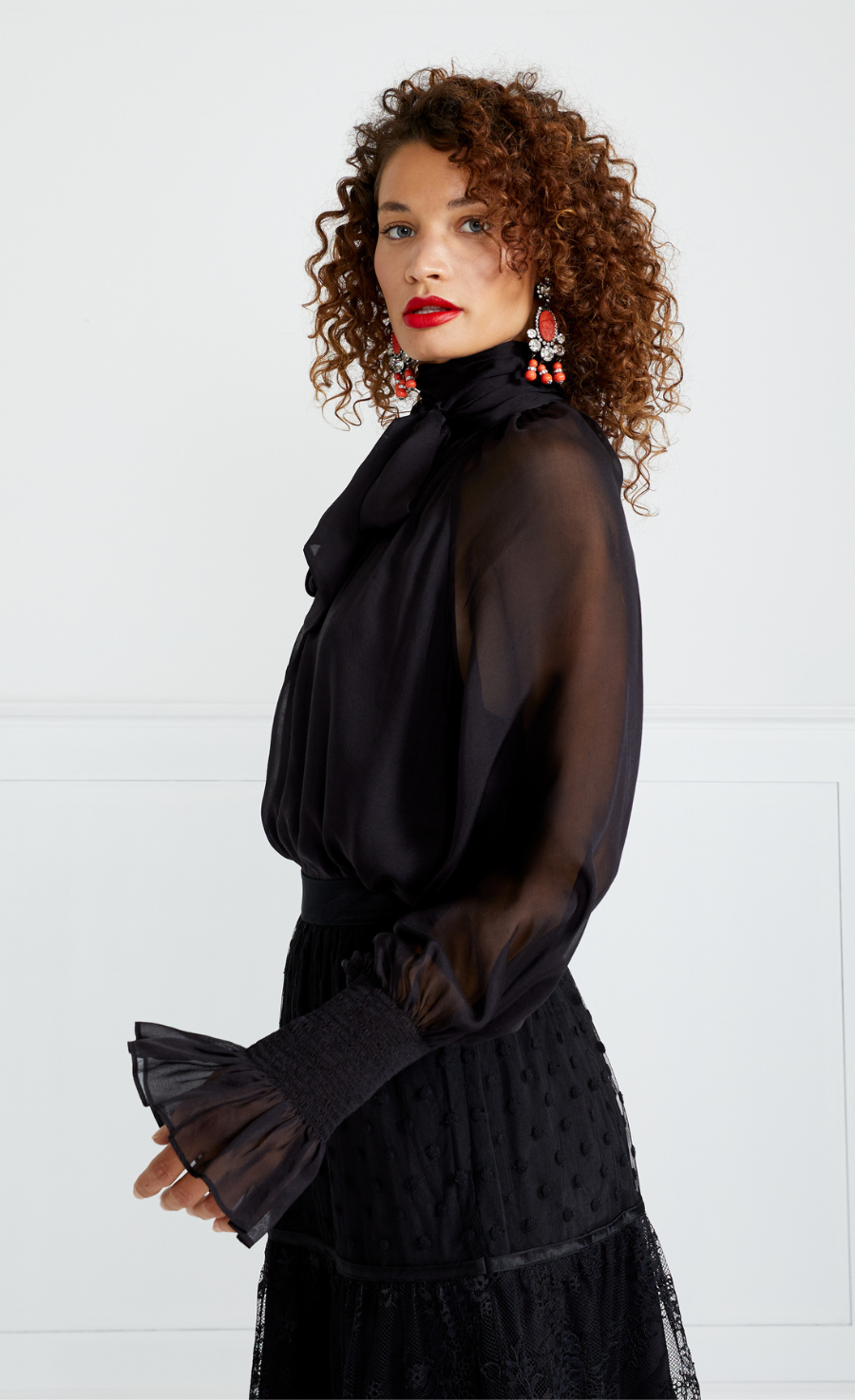 Temperley London Quintette bluzka jedwabna czarna