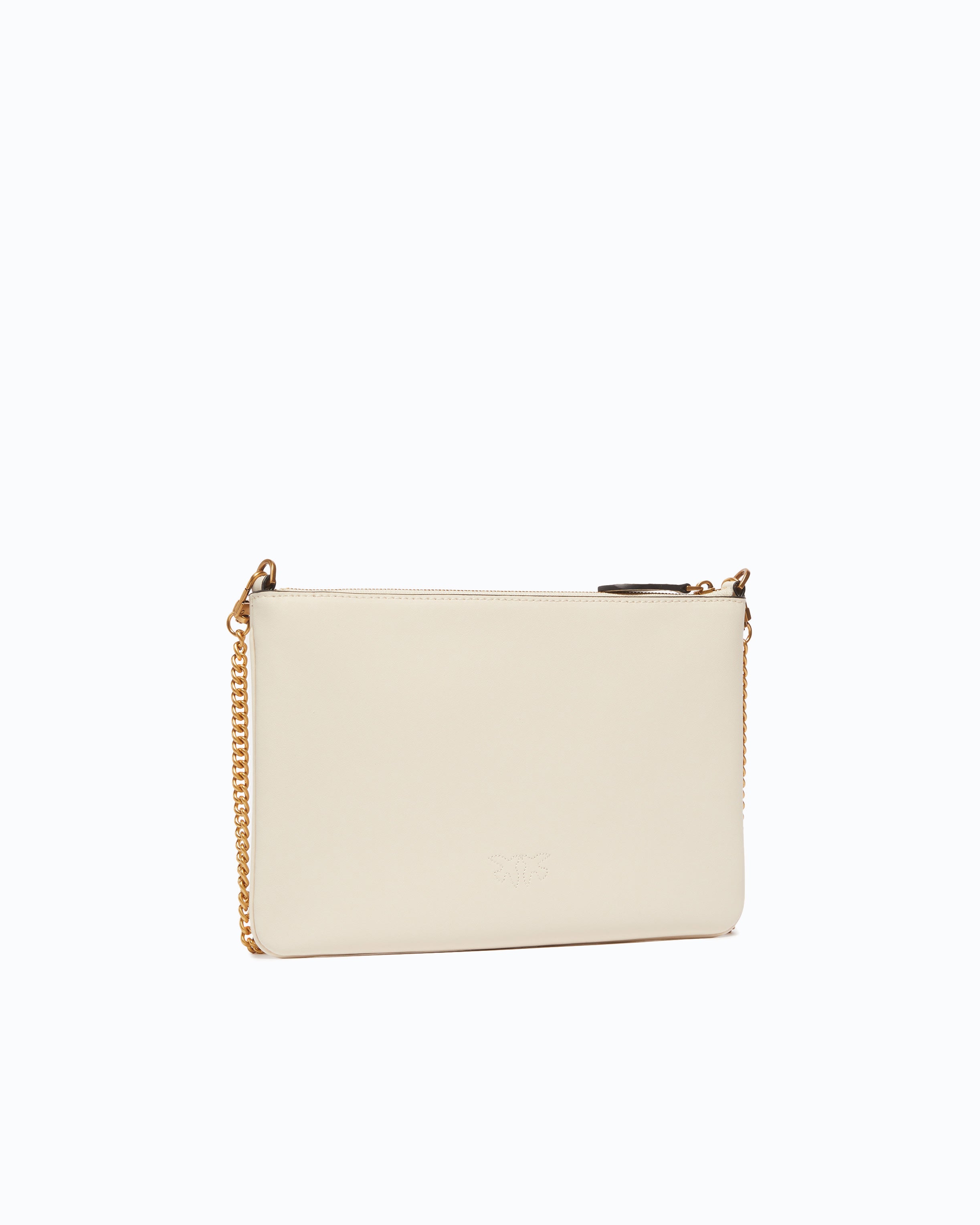 Pinko Classic Flat Love Bag Simply torebka biala skórzana