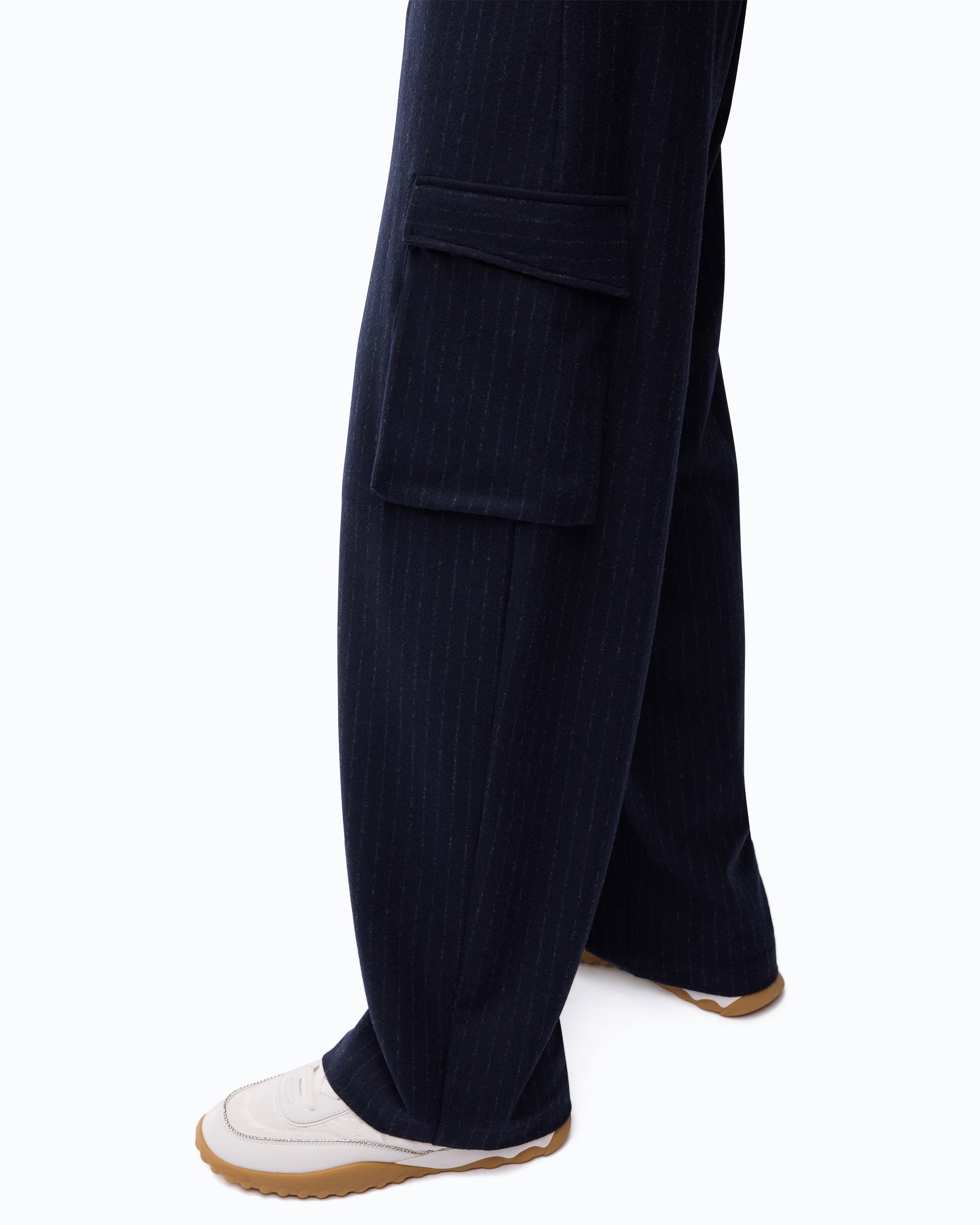 Pinko Caldaro Pants spodnie w prążek niebieskie