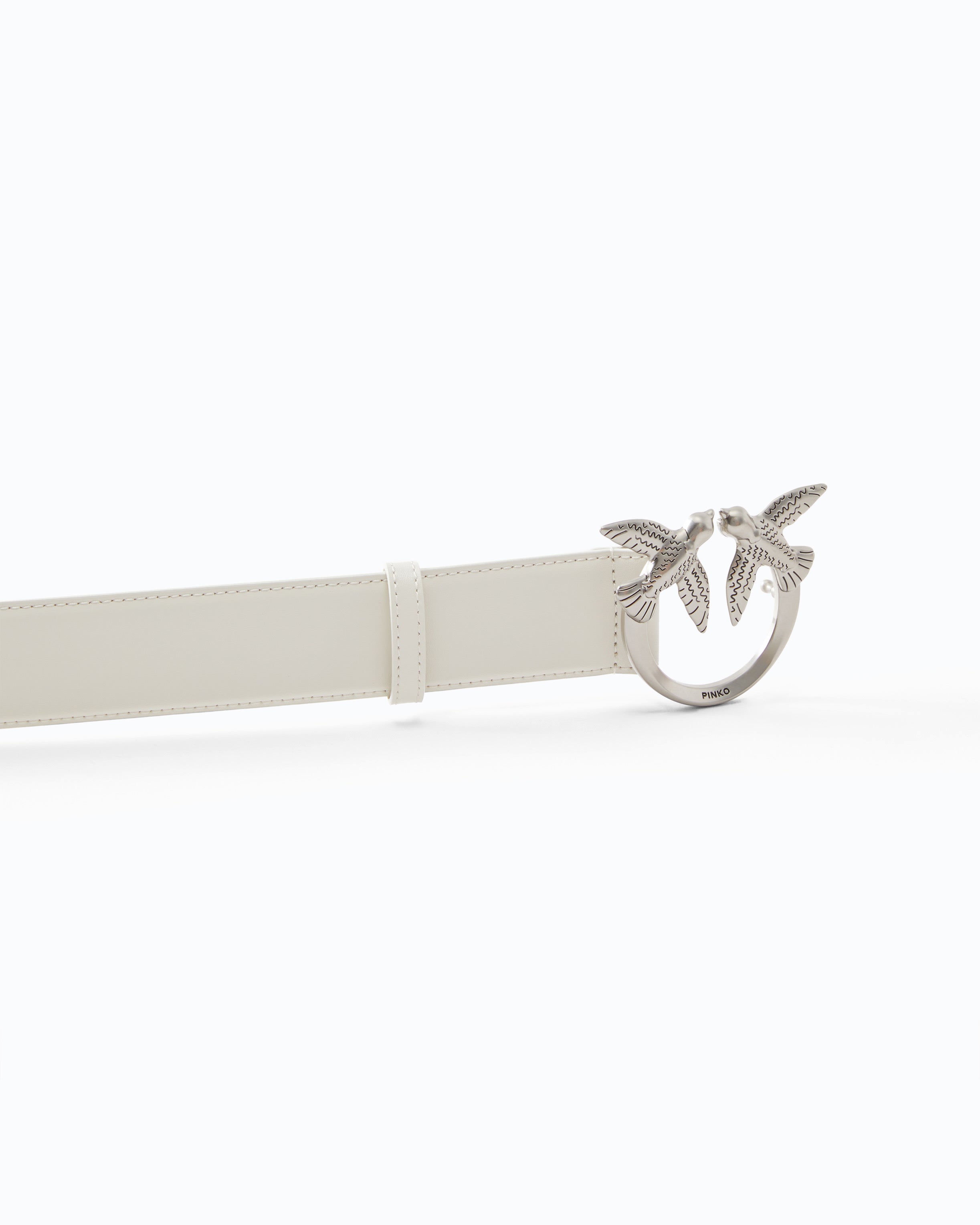 Pinko Love Birds High Leather Belt 4CM pasek skórzany