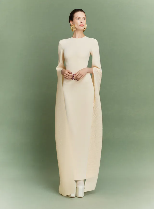 Solace London Naomi sukienka maxi alabaster