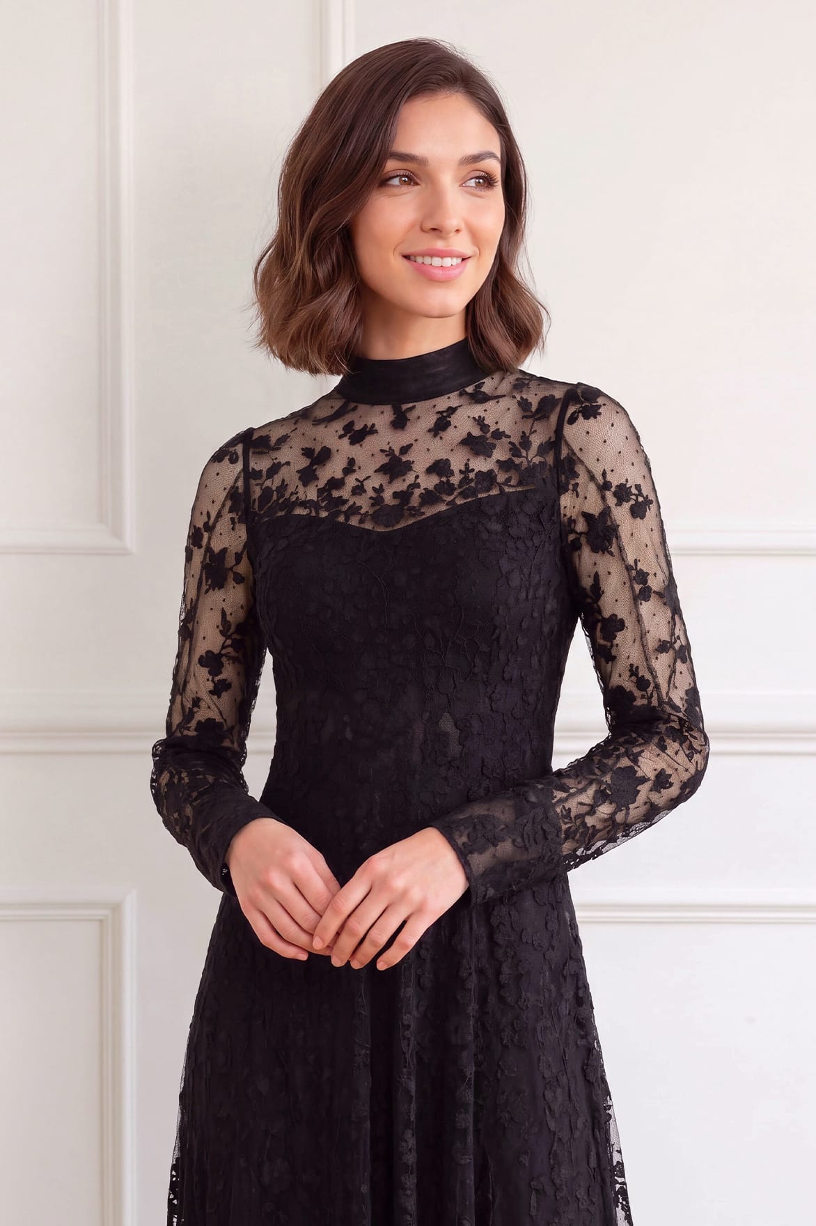 Needle & Thread Sylvia Rose Ankle Gown suknia czarna