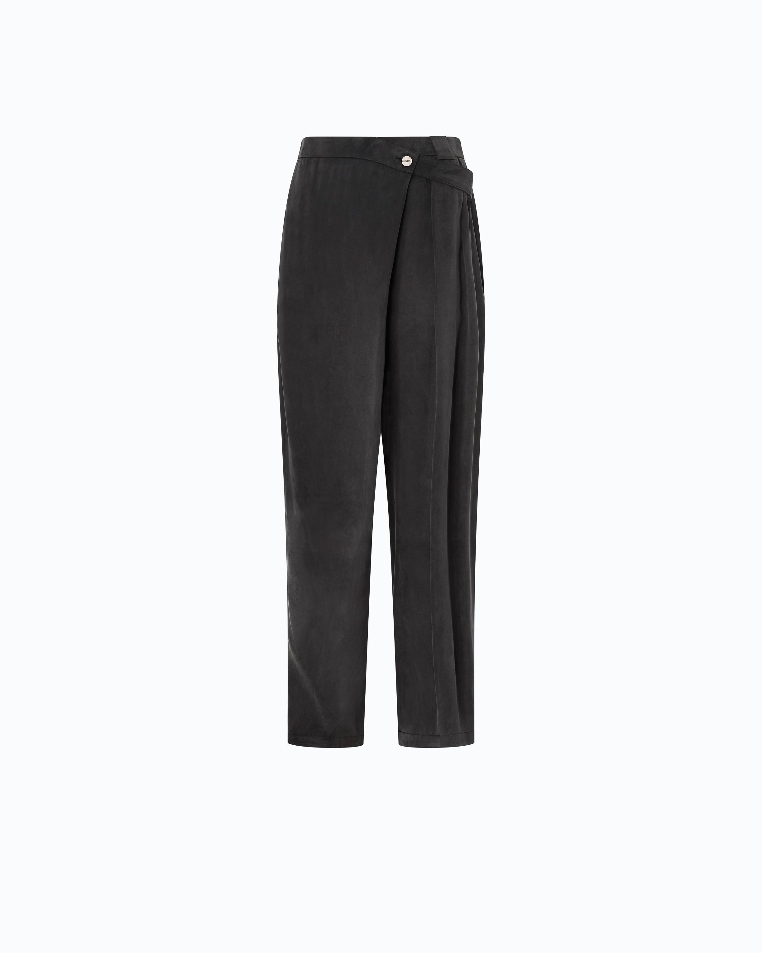Pinko Pesce Pants spodnie carrot czarne kopertowe