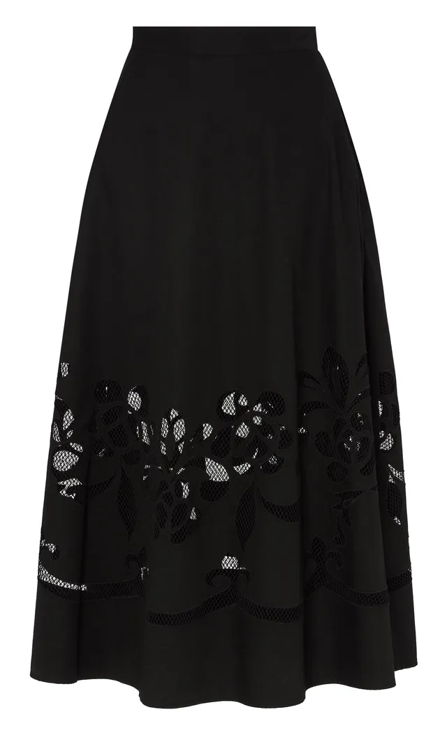 Temperley London Nelle spódnica midi czarna bawełniana