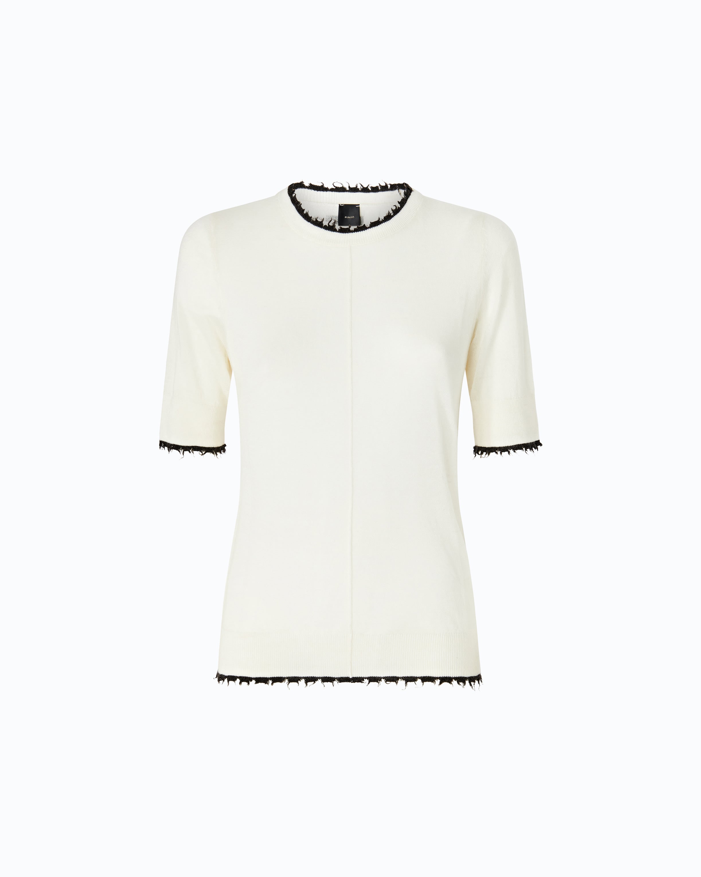 Pinko Nicosia Sweater sweter biały krótki rękaw