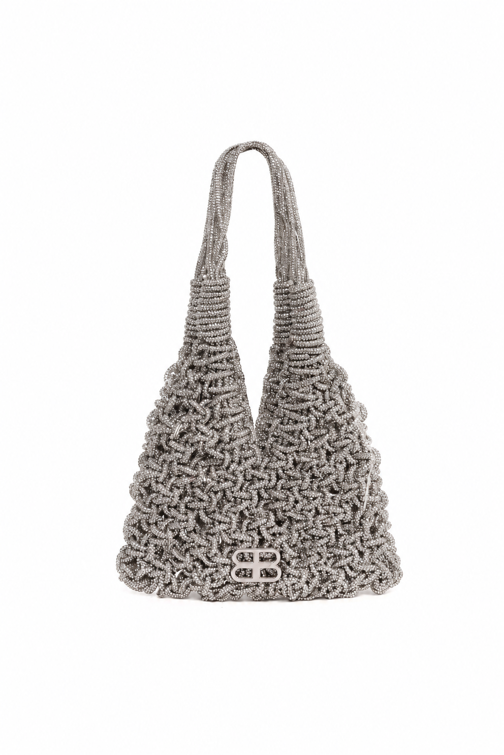 Bronx and Banco Knit Metallic torebka hobo srebrna