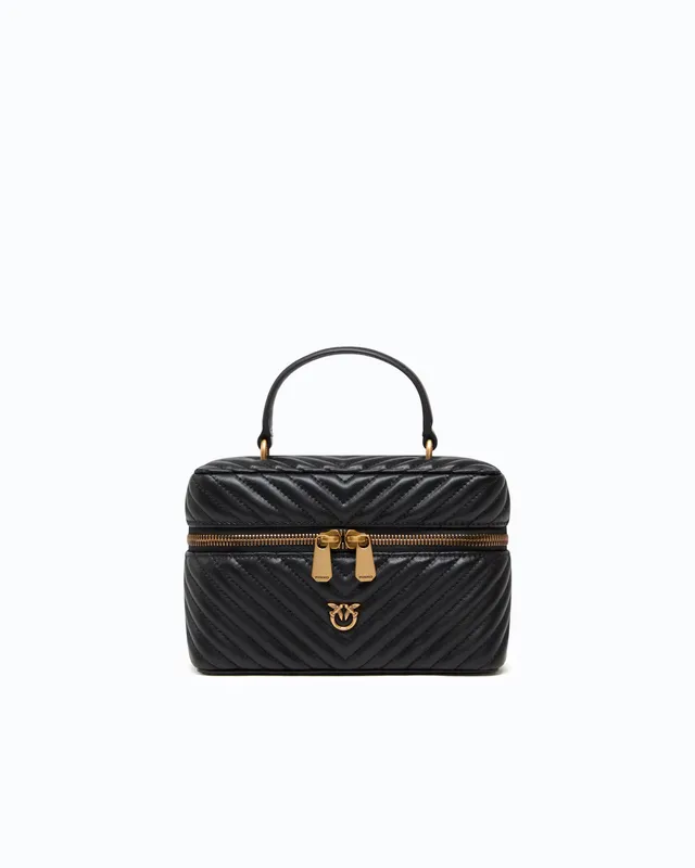 Pinko Vanity Soft Mini kosmetyczka czarna zygzak