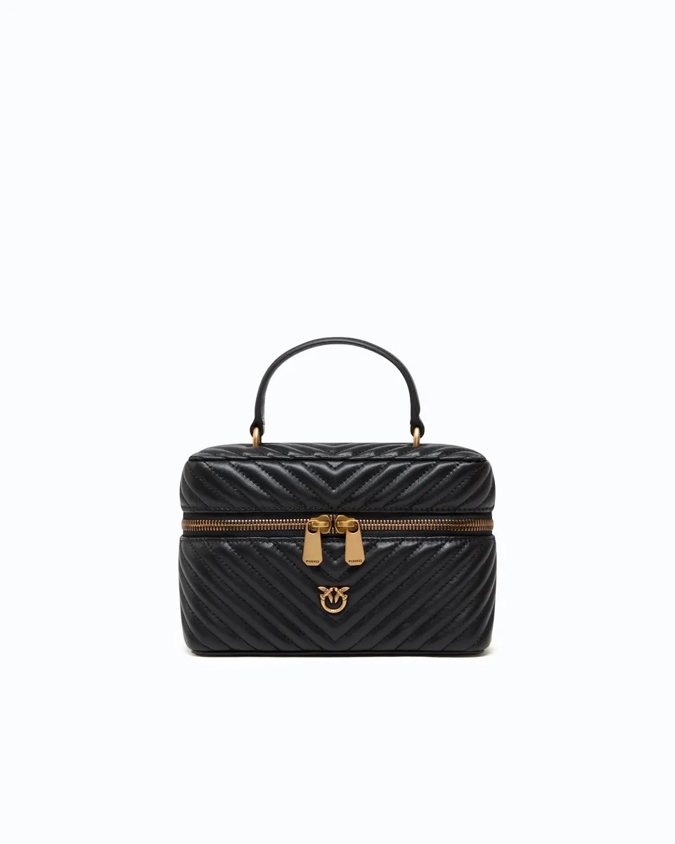 Pinko Vanity Soft Mini kosmetyczka czarna zygzak