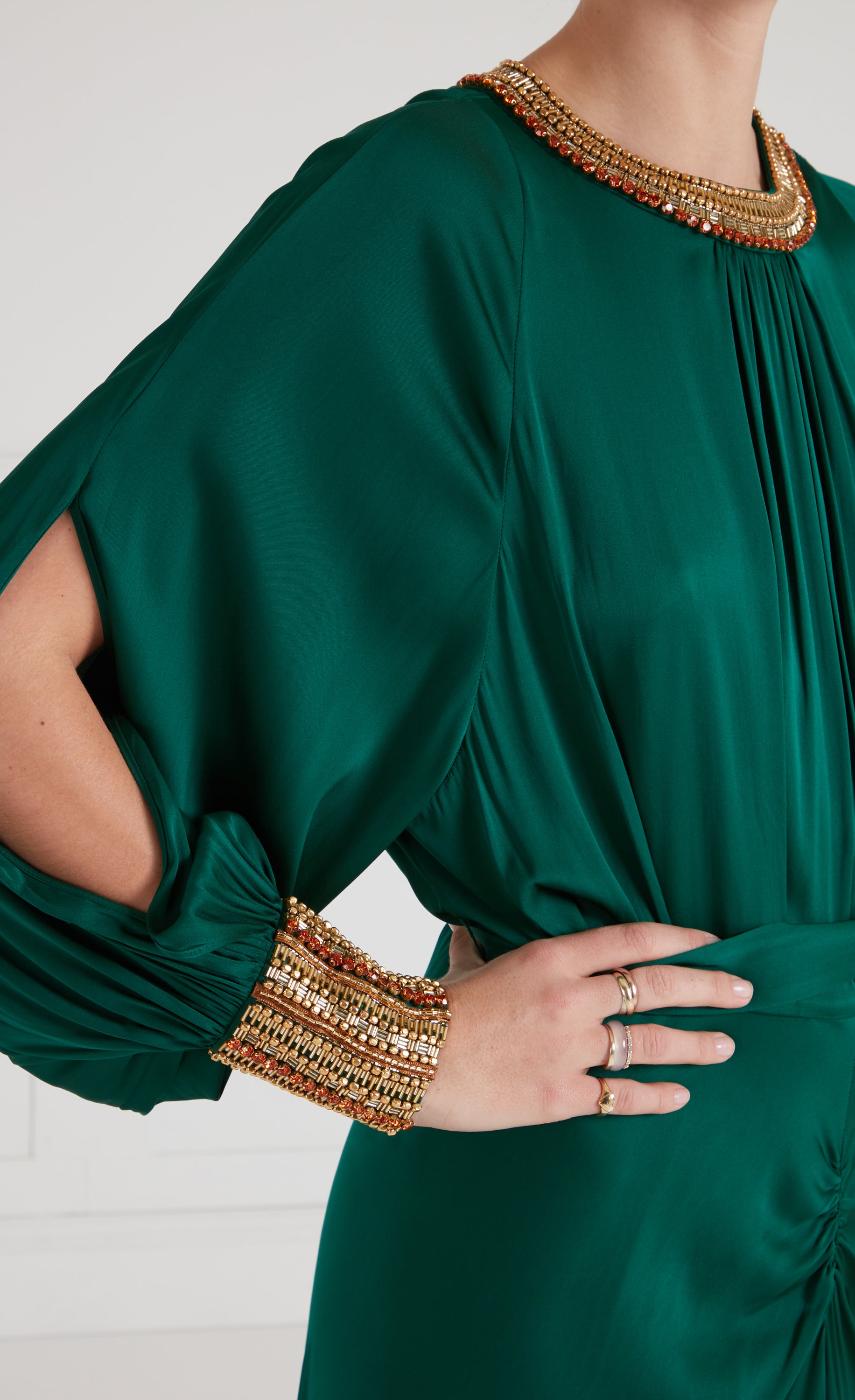 Temperley London Tahira suknia wieczorowa szmaragdowa