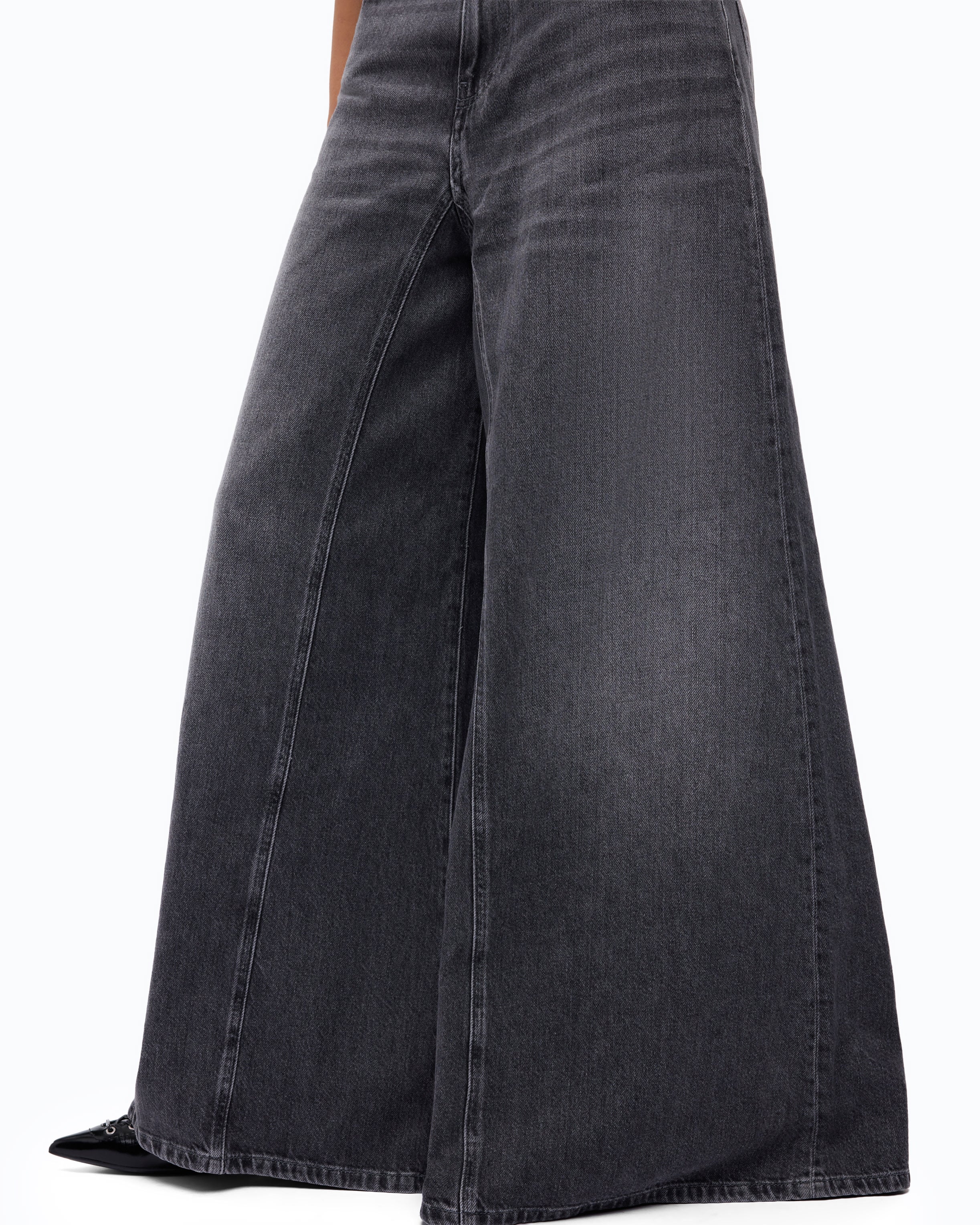 Pinko Winona Wide Leg jeansy rozszerzane szare