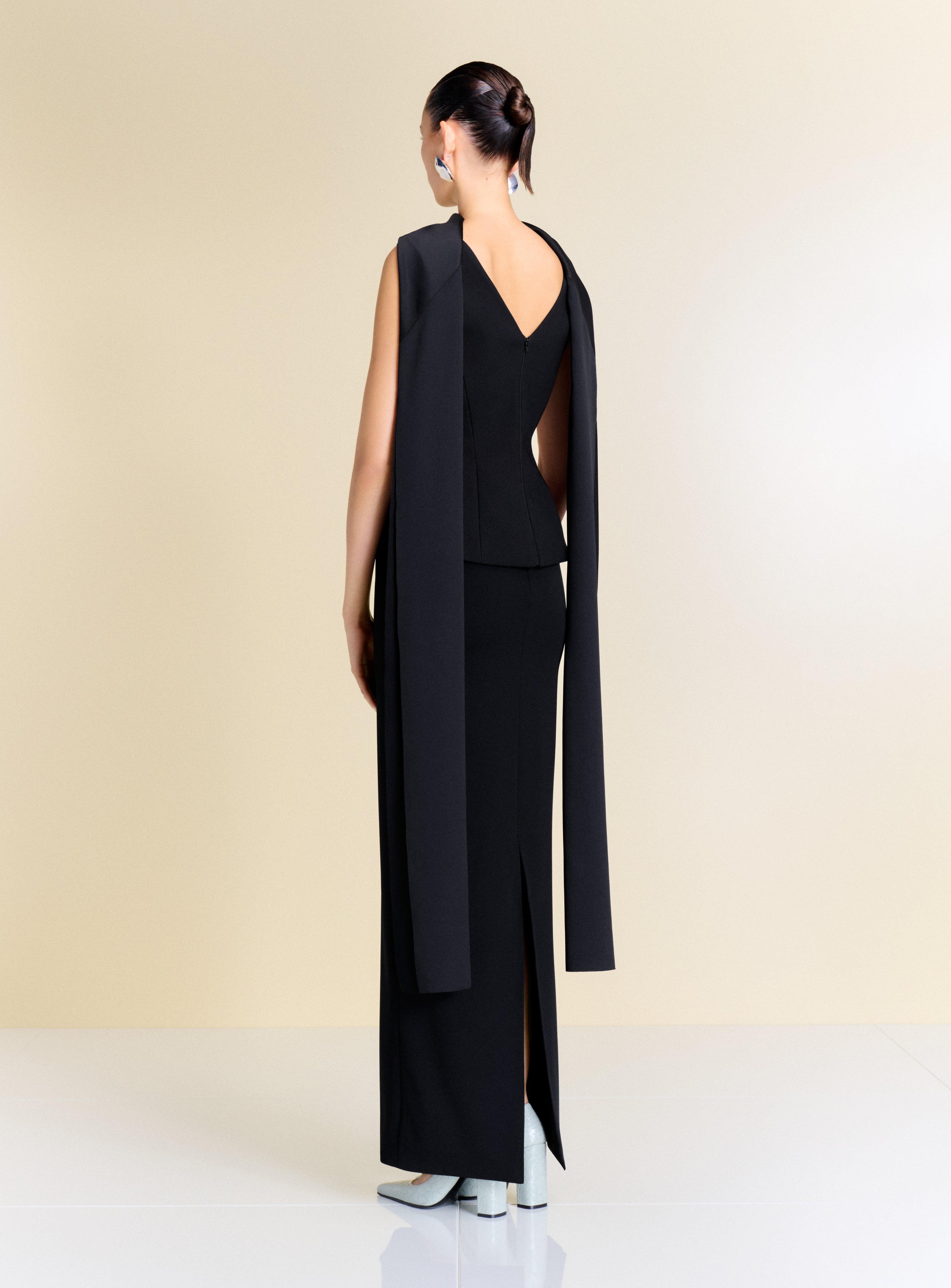 Solace London Annie sukienka wieczorowa maxi czarna