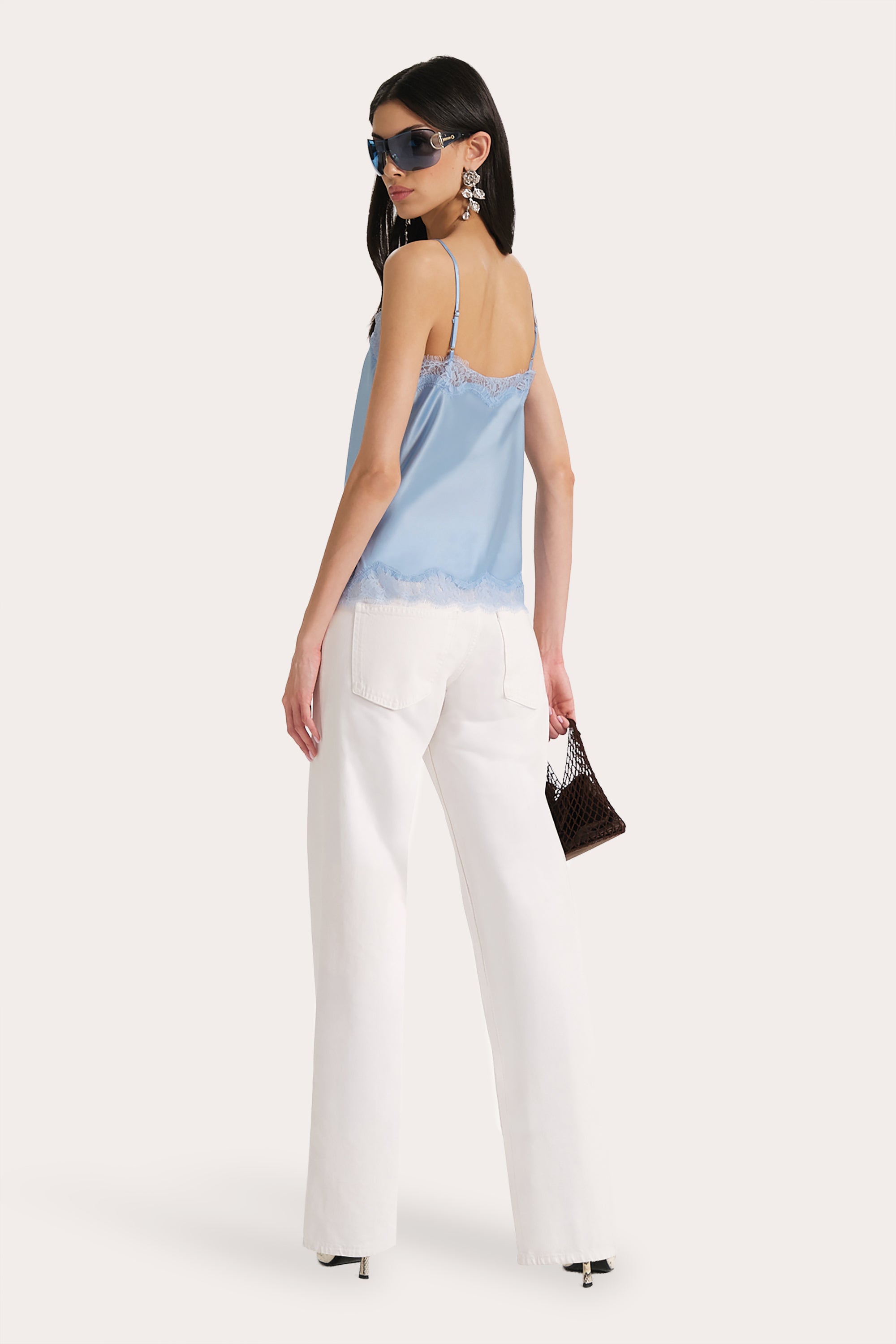 Elie Tahari Brooke E7017526 top jedwabny Blue Bell