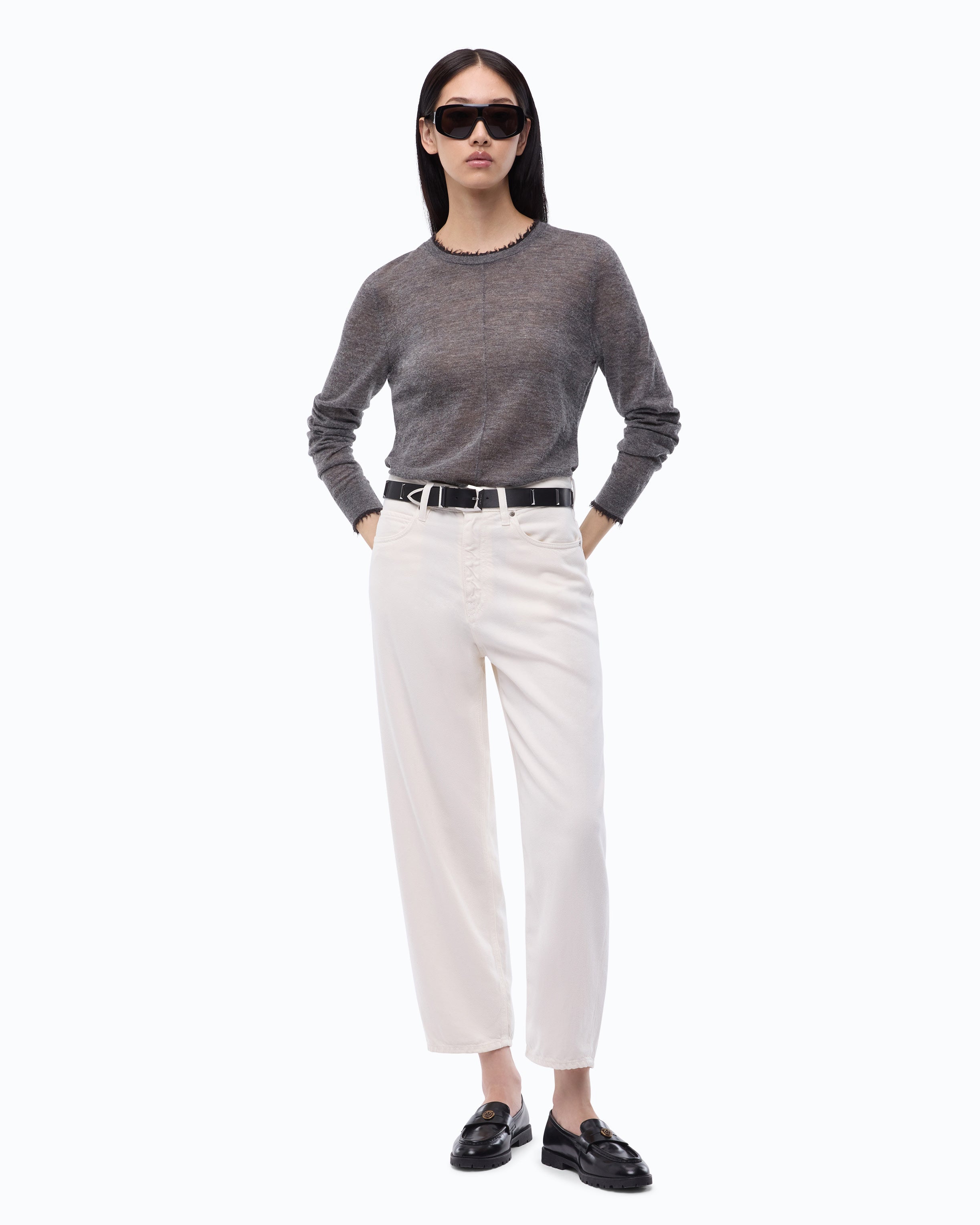 Pinko Pamplona Sweater sweter szary wełna kaszmir
