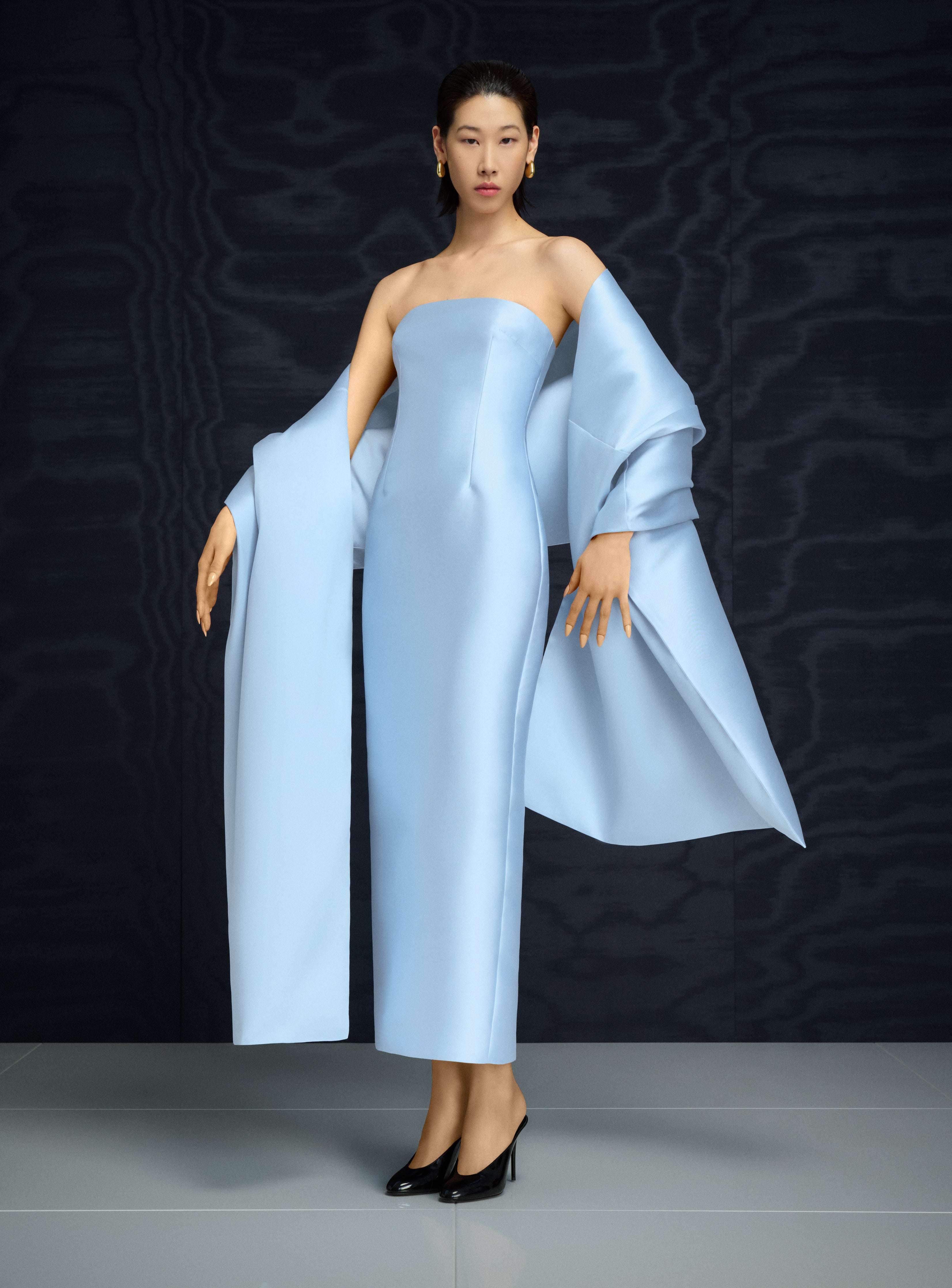 Solace London Renee sukienka Ice Blue bez ramiączek