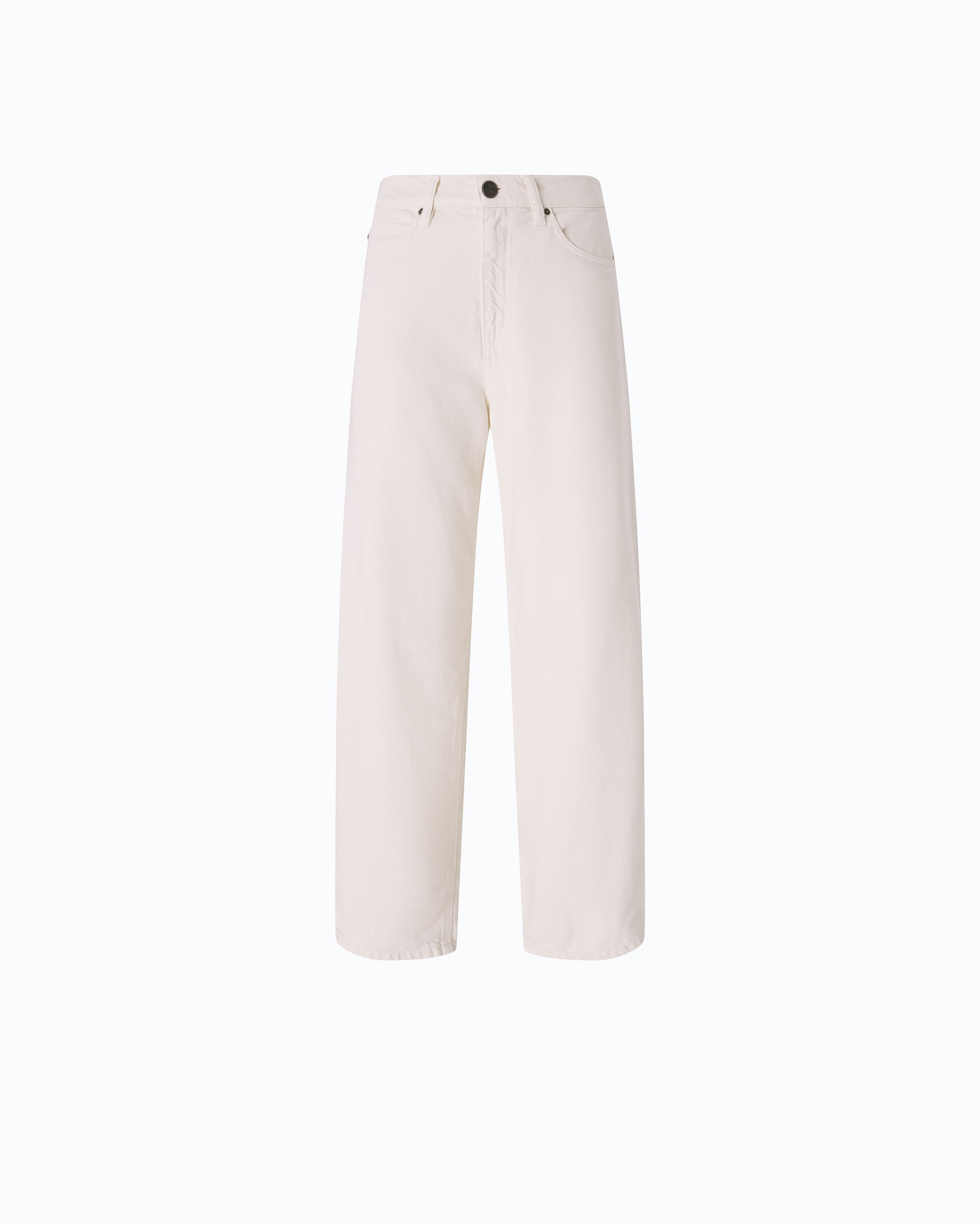 Pinko Balloon Fit jeans damskie biale szeroka nogawka
