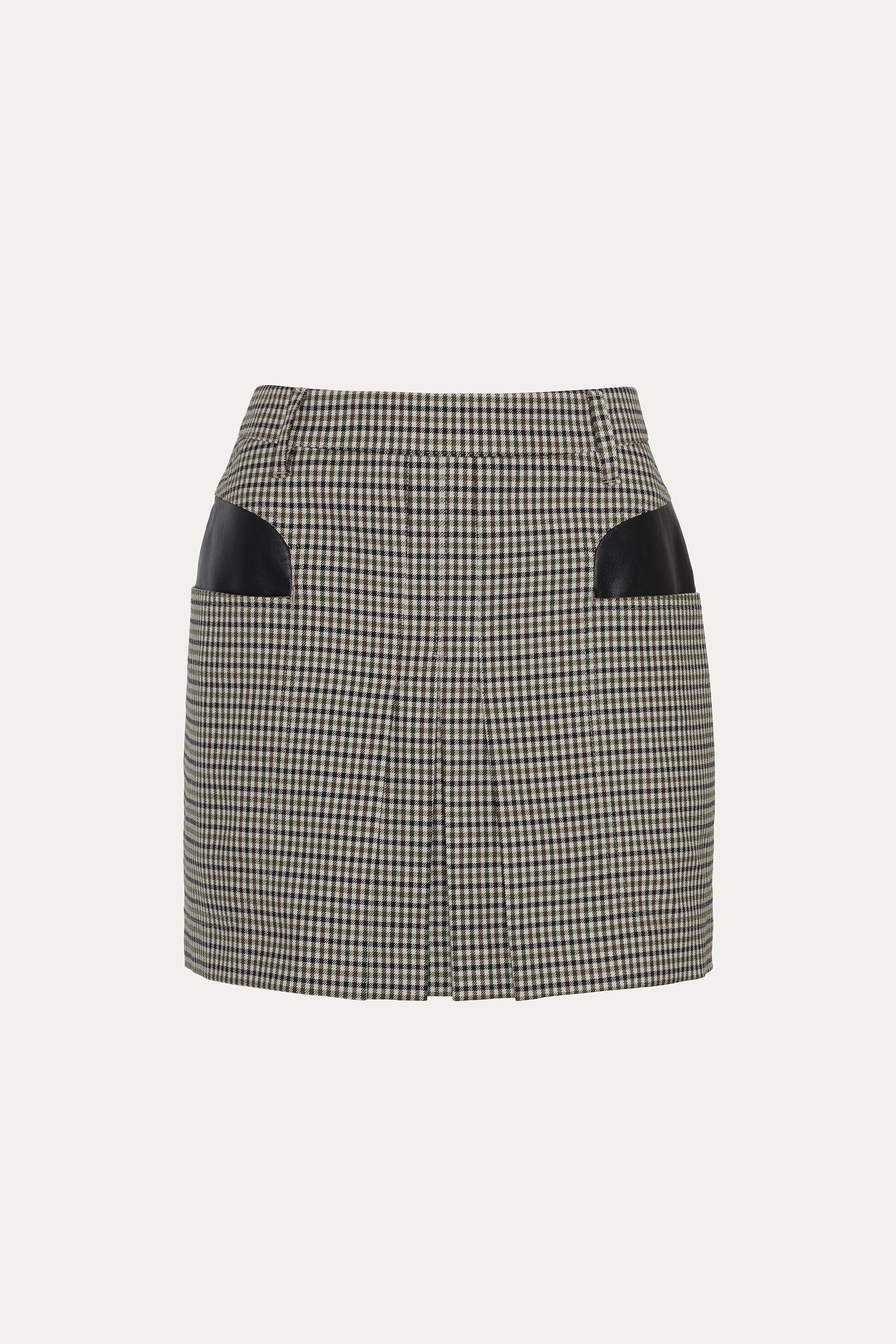 Elie Tahari Louisa spódnica mini plisowana kratka