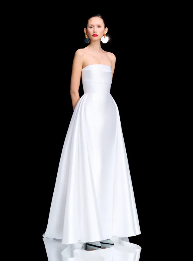 Solace London Tiffany sukienka Cream ślubna maxi
