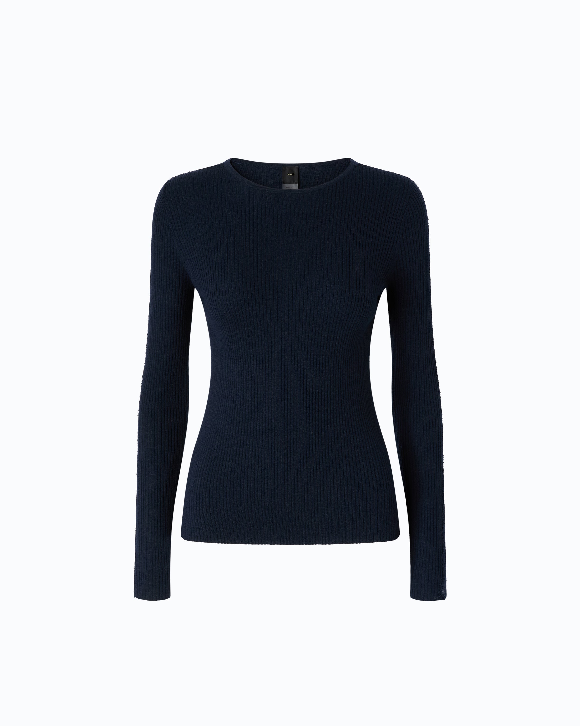 Pinko Copenaghen Sweater sweter niebieski koronka