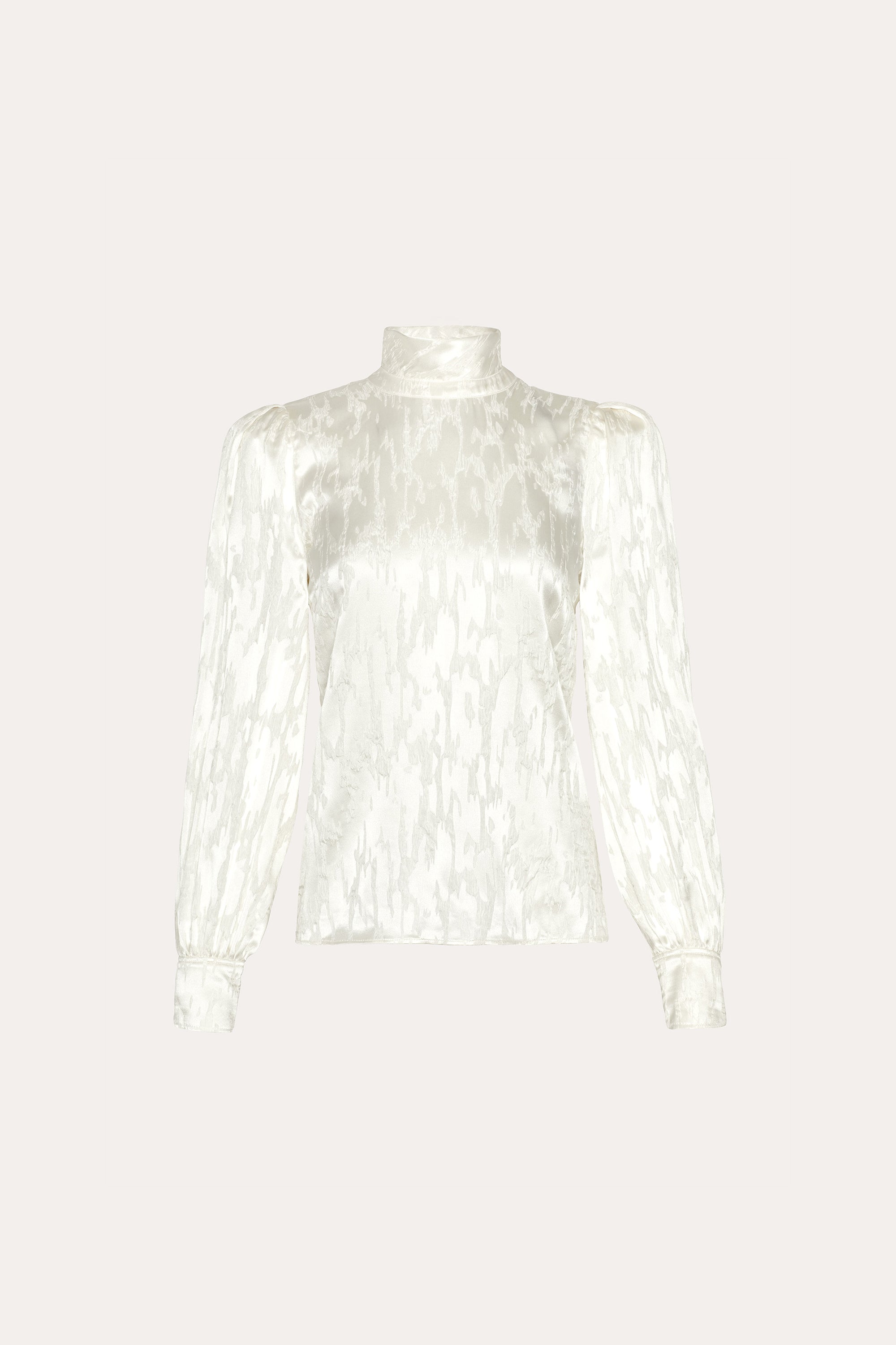 Elie Tahari Silk Jacquard Blouse bluzka kremowa jedwab