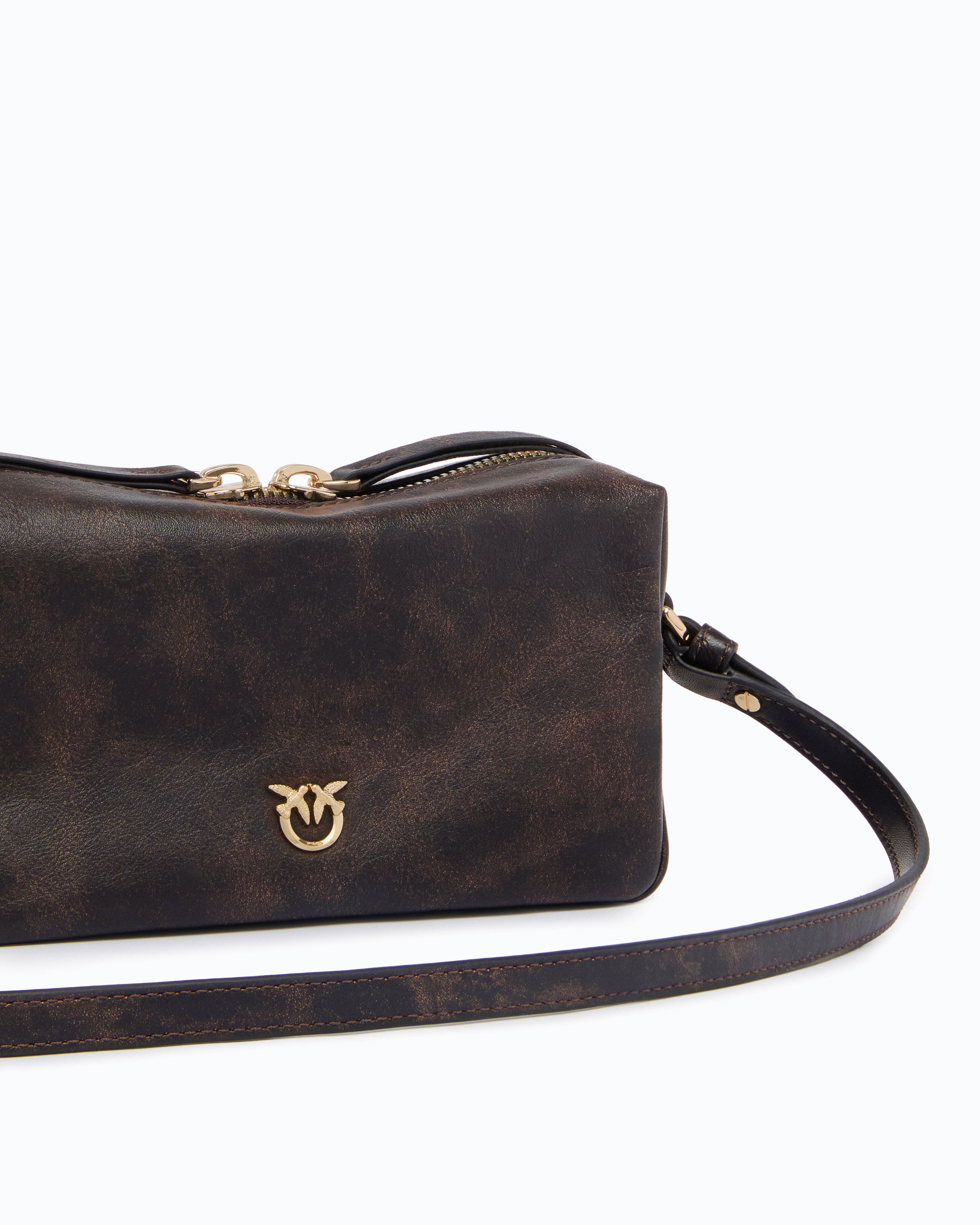 Pinko Triptych Bowling Bag torebka kuferek skórzana